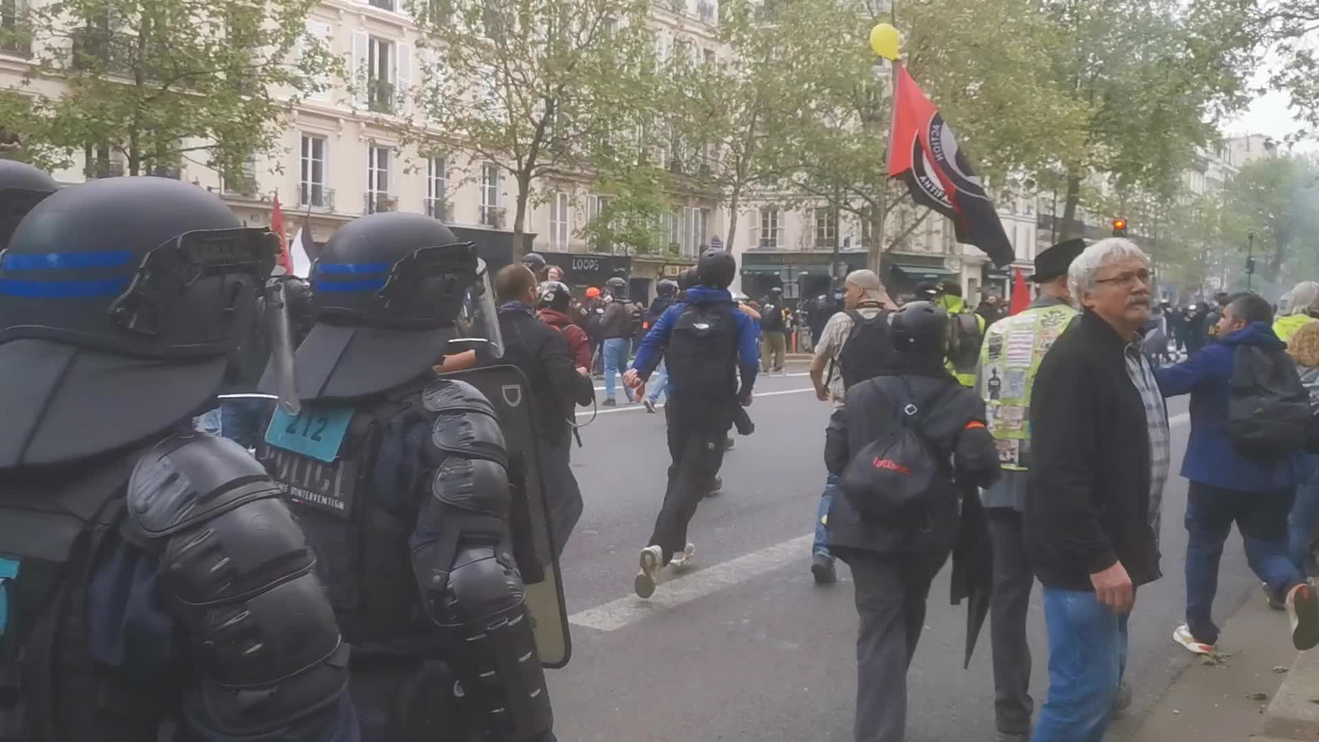 May Day Demonstration Amid Clashes With Riot Police In Paris, France