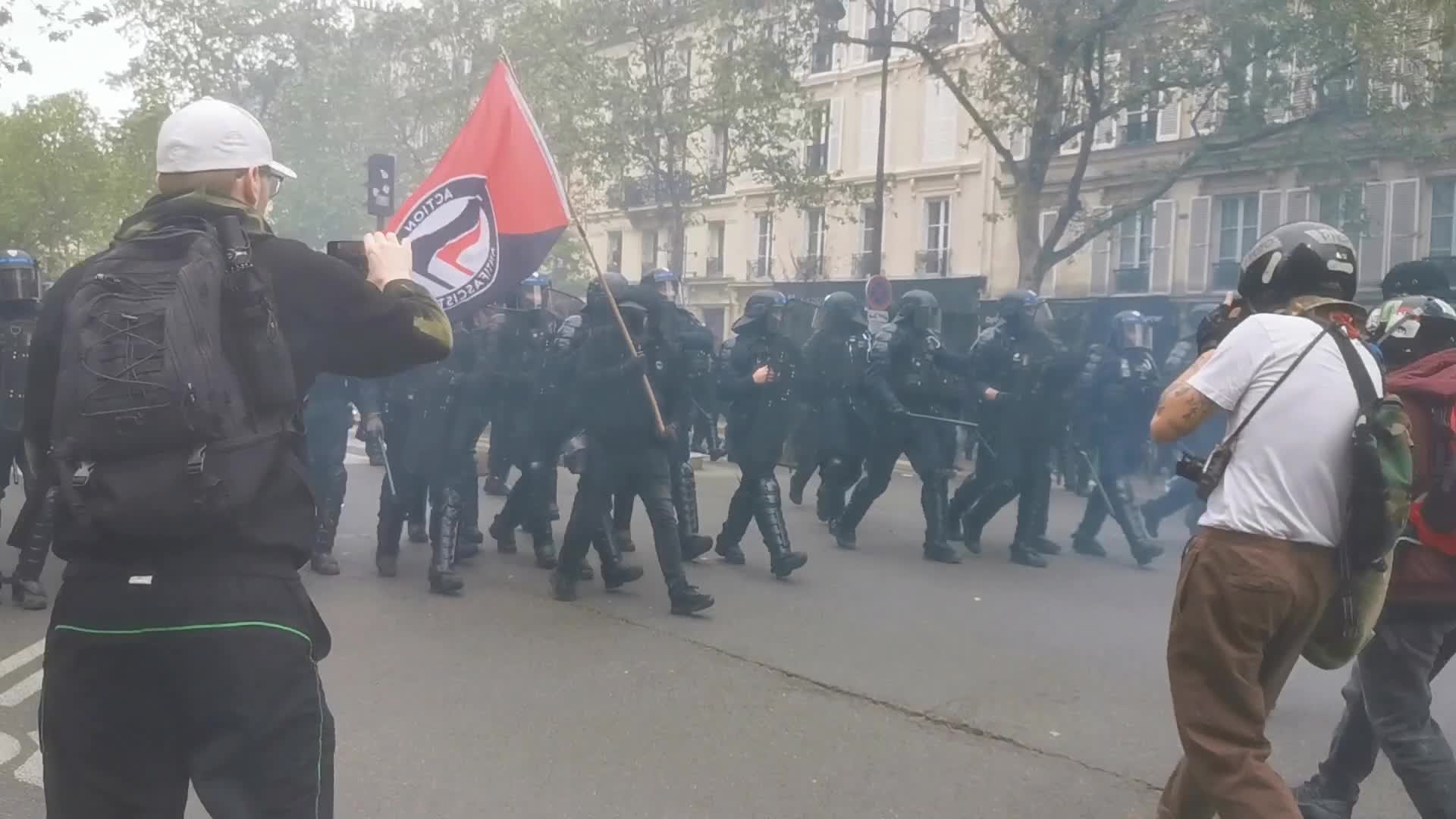 May Day Demonstration Amid Clashes With Riot Police In Paris, France