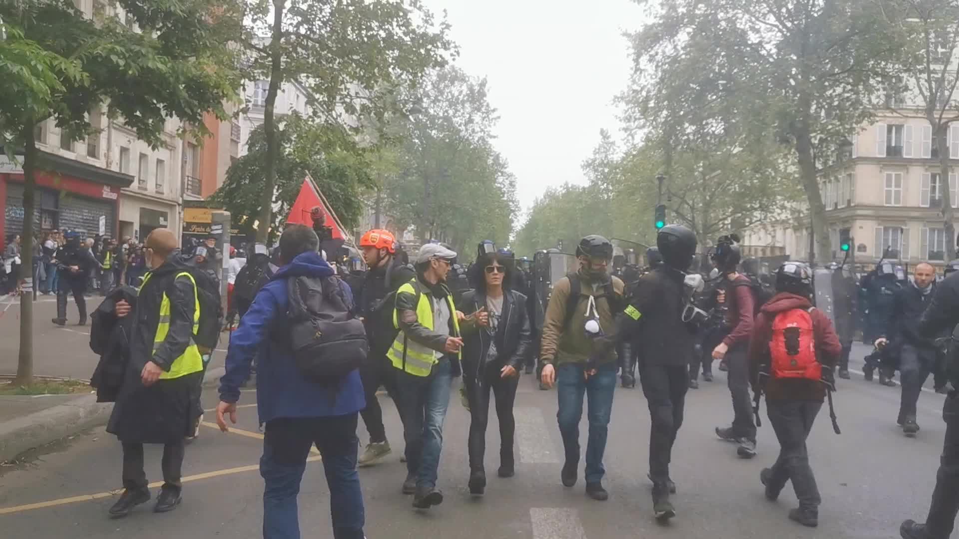 May Day Demonstration Amid Clashes With Riot Police In Paris, France