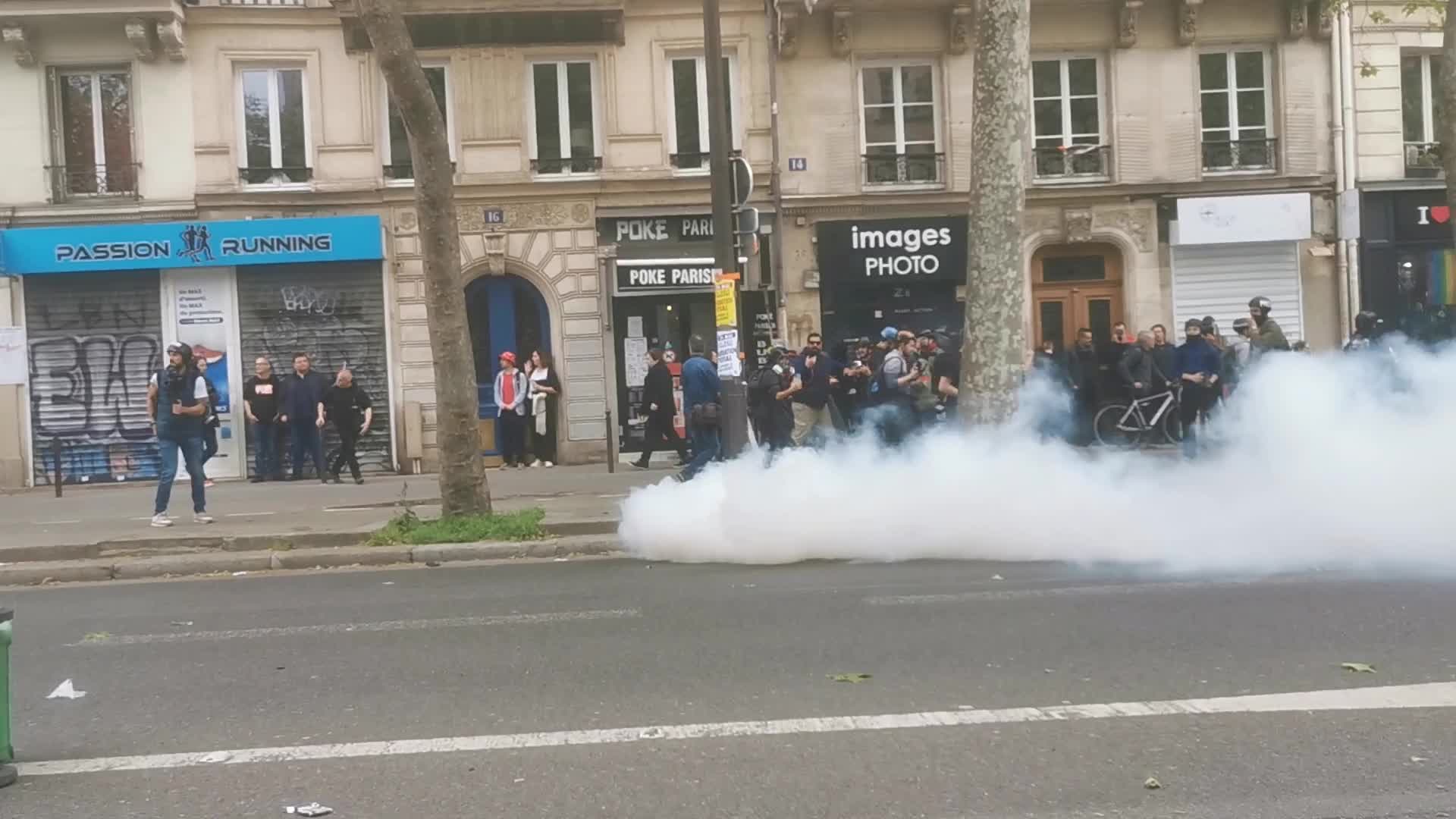 May Day Demonstration Amid Clashes With Riot Police In Paris, France