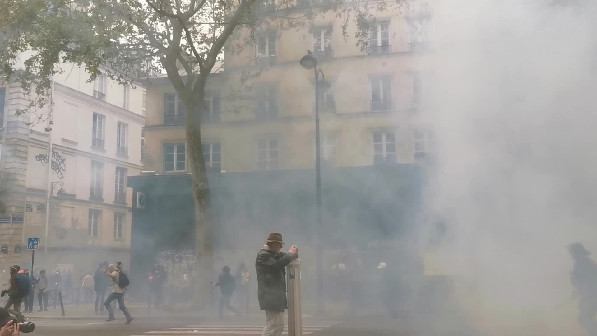 May Day Demonstration Amid Clashes With Riot Police In Paris, France
