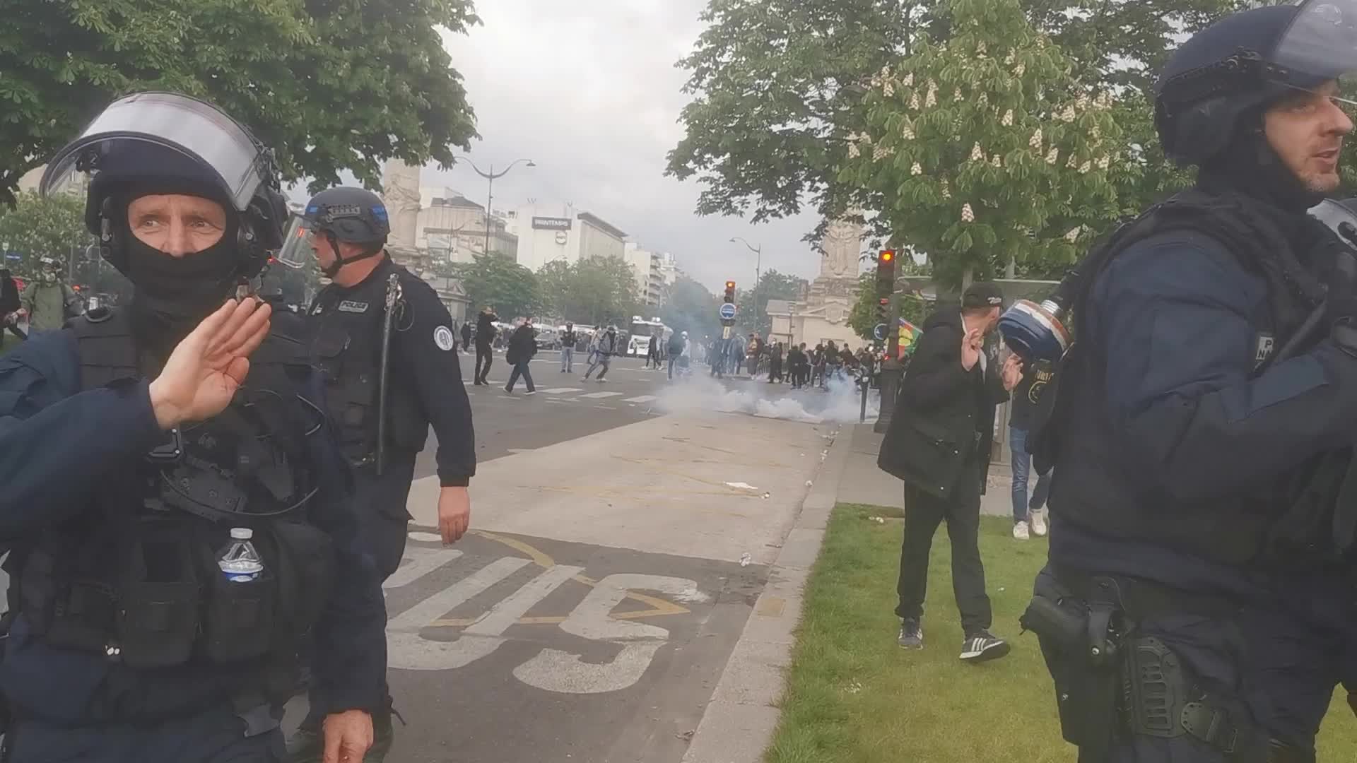May Day Demonstration Amid Clashes With Riot Police In Paris, France