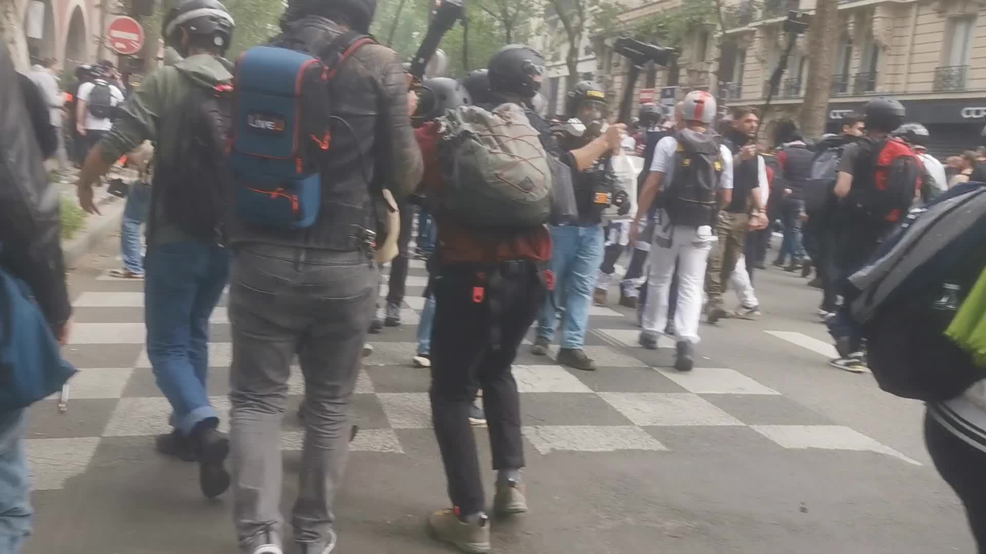 May Day Demonstration Amid Clashes With Riot Police In Paris, France