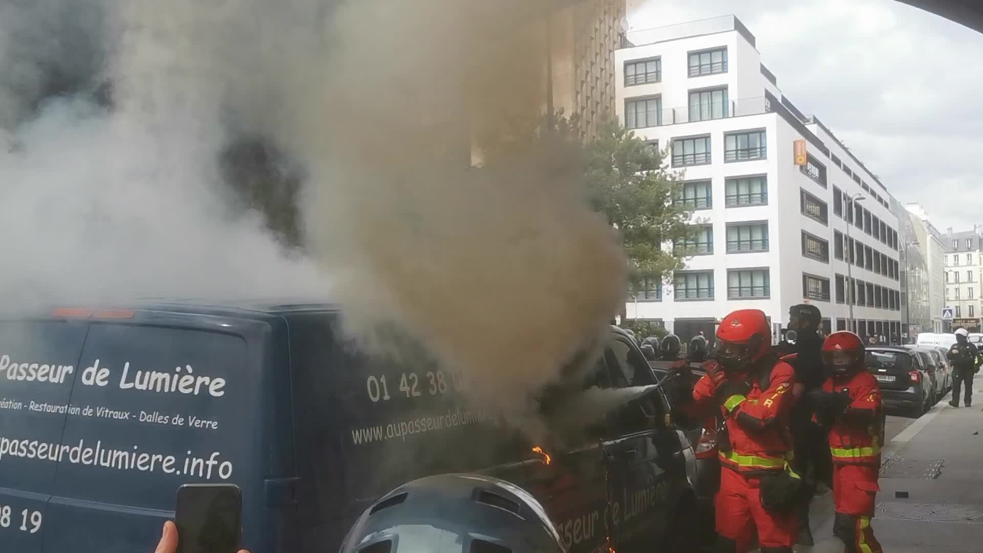 May Day Demonstration Amid Clashes With Riot Police In Paris, France
