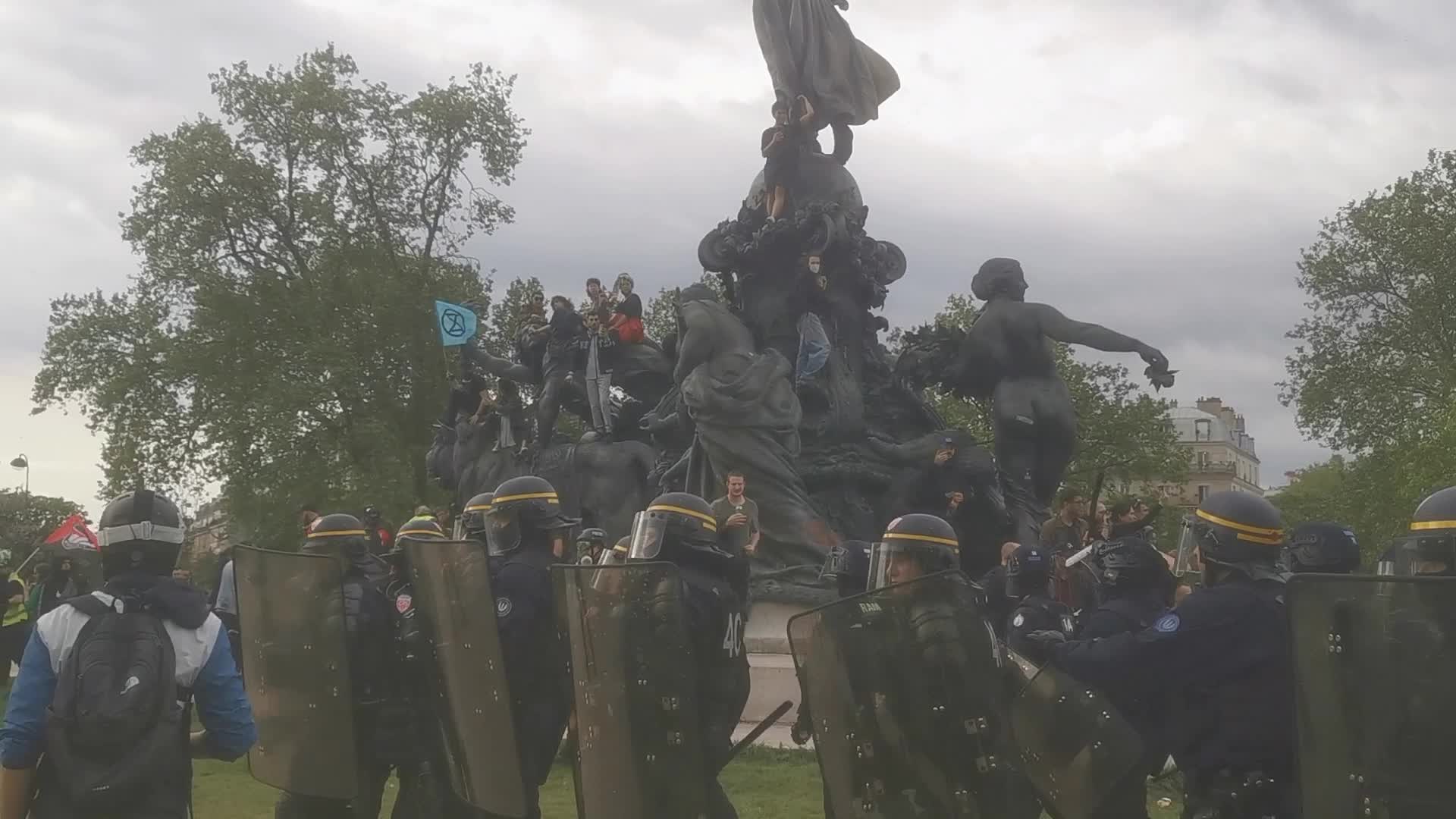 May Day Demonstration Amid Clashes With Riot Police In Paris, France