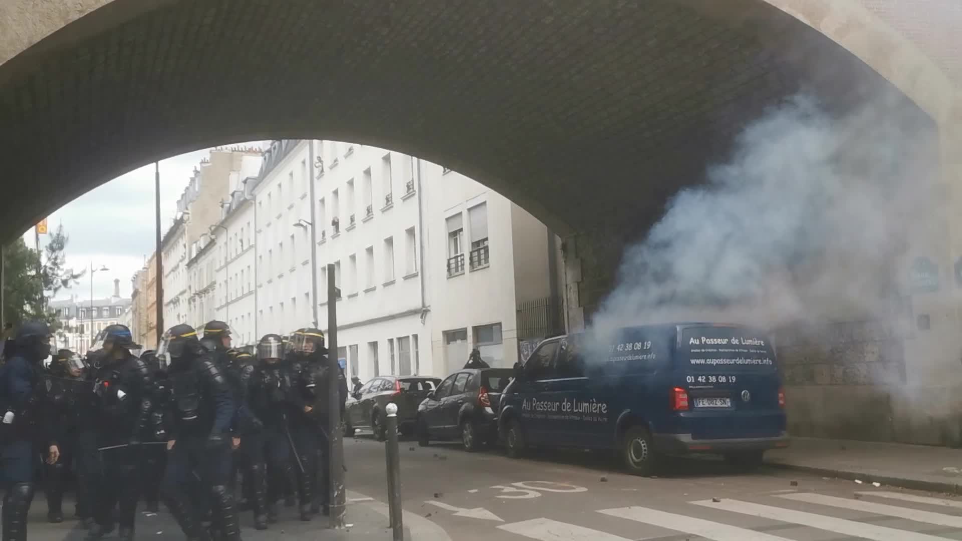 May Day Demonstration Amid Clashes With Riot Police In Paris, France
