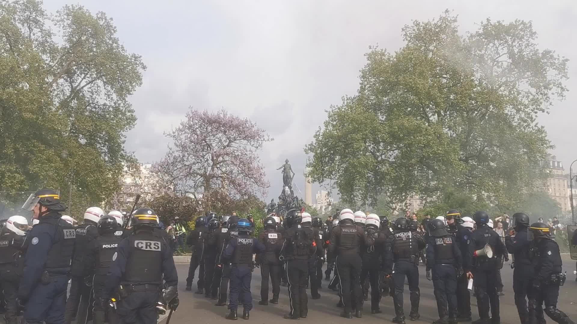 May Day Demonstration Amid Clashes With Riot Police In Paris, France