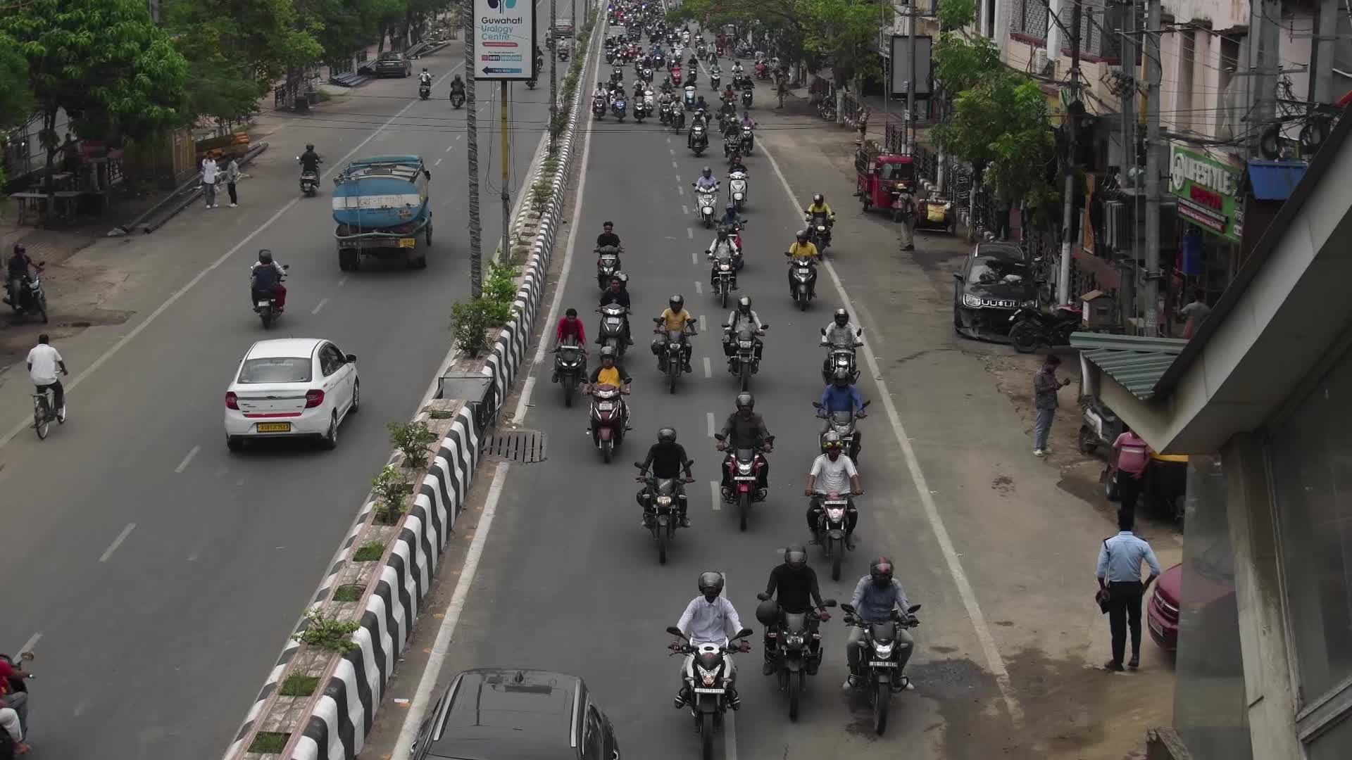 Heavy traffic jam in Guwahati , India 