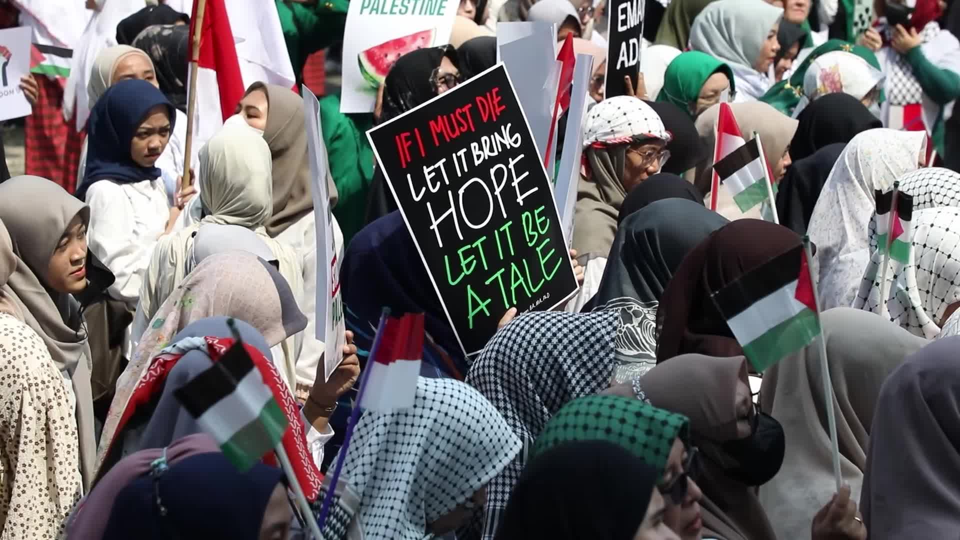 Pro Palestine demonstration in Indonesia