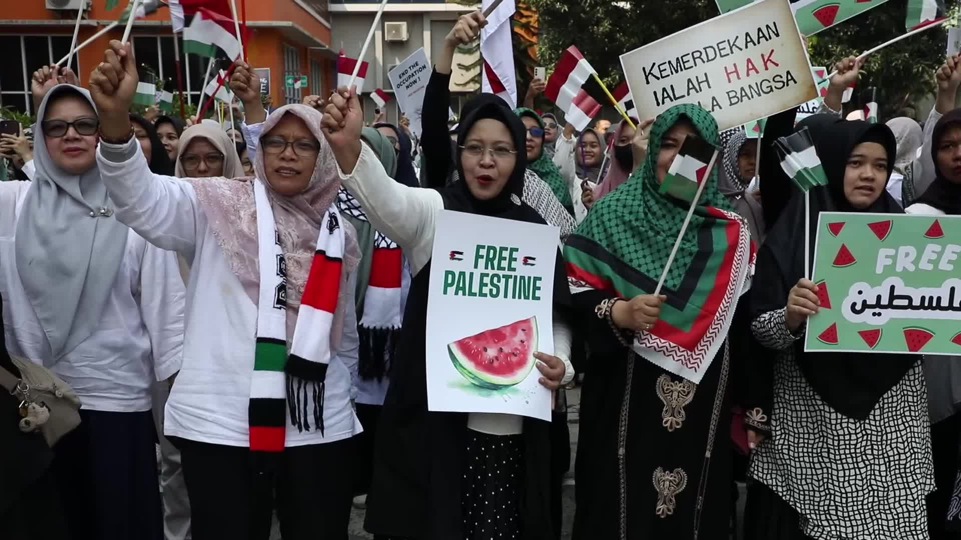 Pro Palestine demonstration in Indonesia