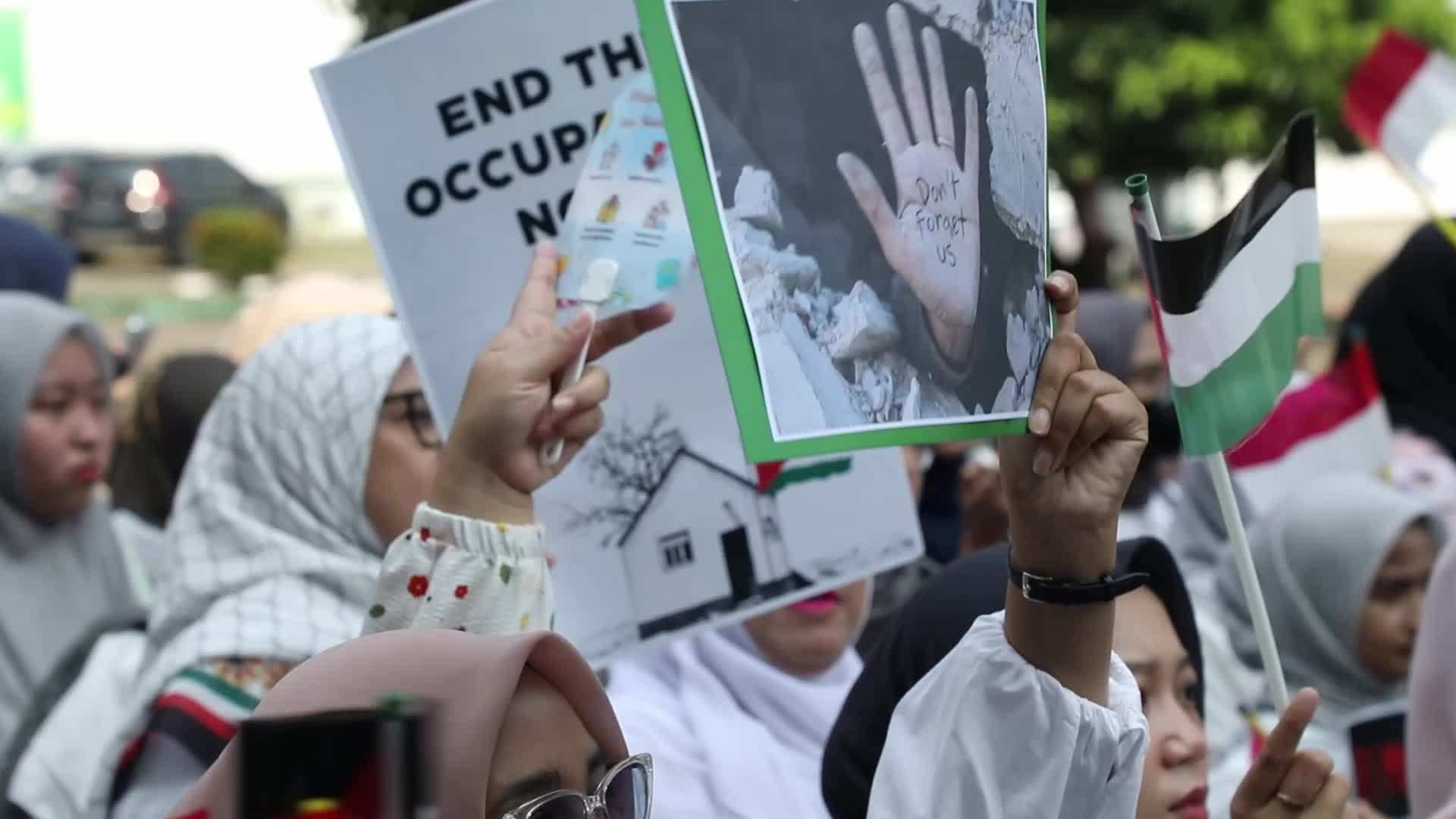 Pro Palestine demonstration in Indonesia
