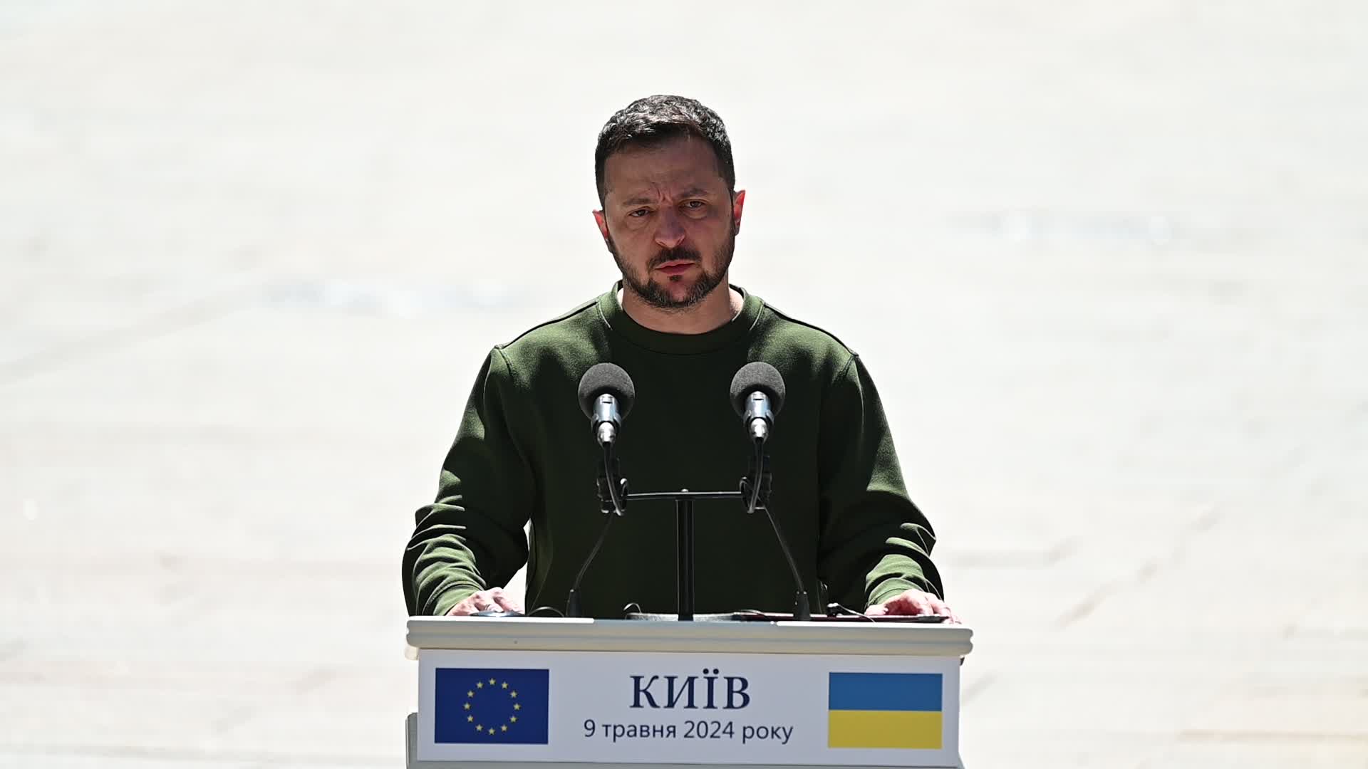 A press conference of President of the European Parliament and President of Ukraine in Kyiv, amid Russia's invasion of Ukraine.