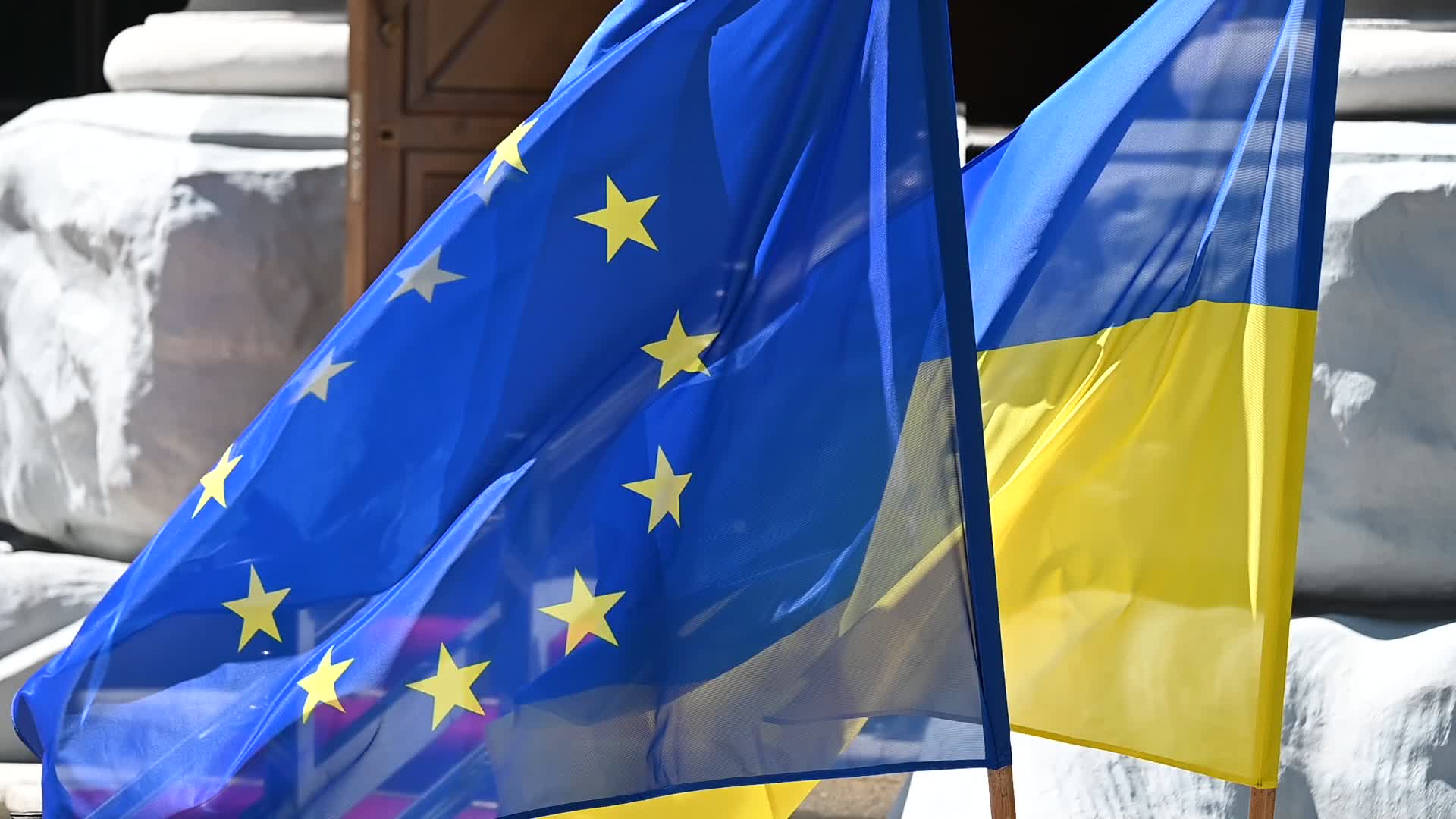 A press conference of President of the European Parliament and President of Ukraine in Kyiv, amid Russia's invasion of Ukraine.