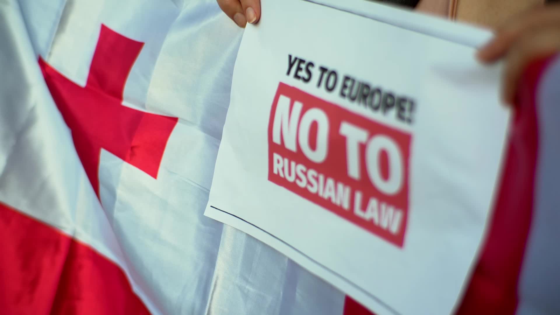 Georgia Solidarity Protest in Warsaw