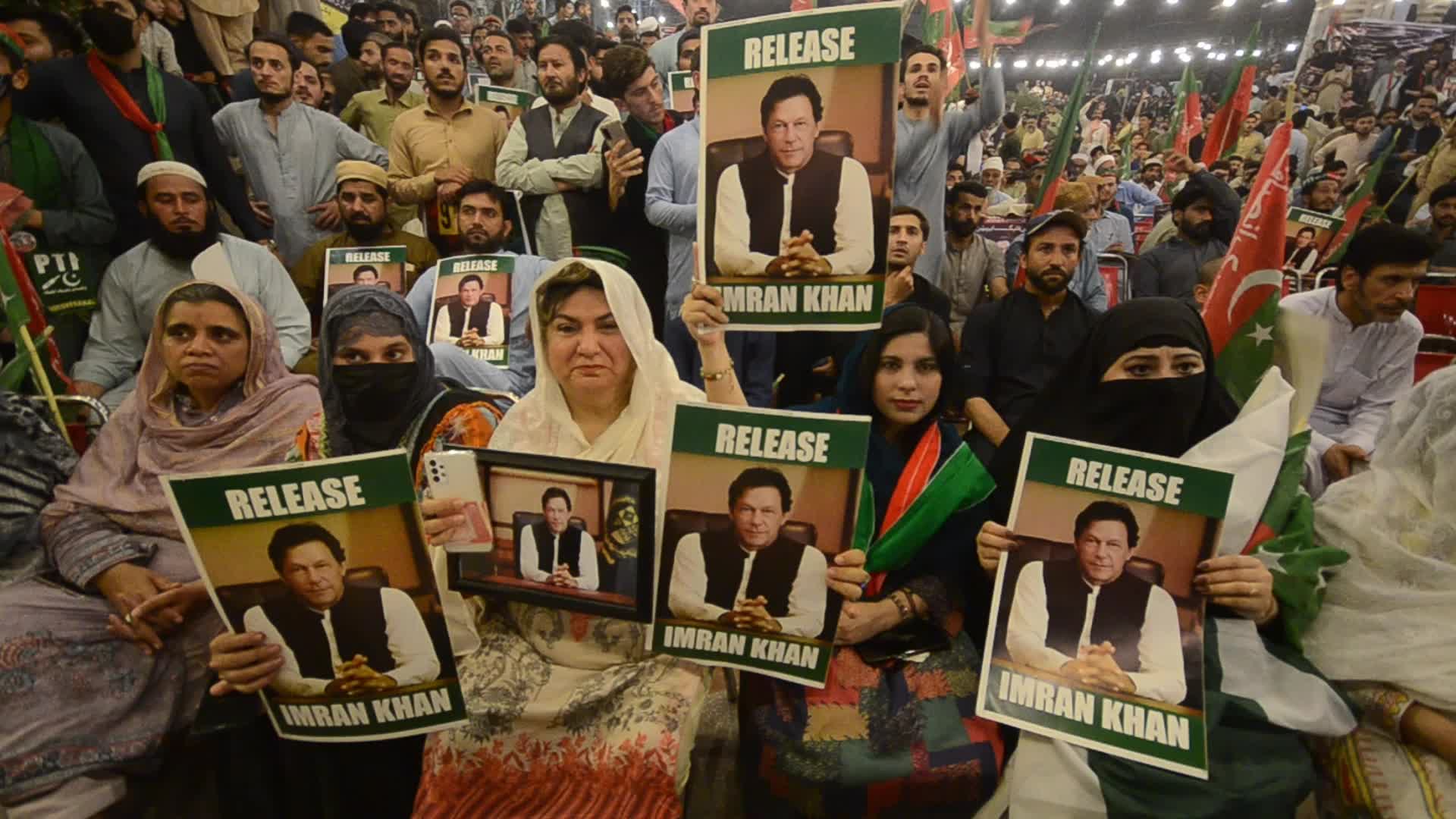 Supporters of Pakistan's PTI party protest for release of former PM Imran Khan 