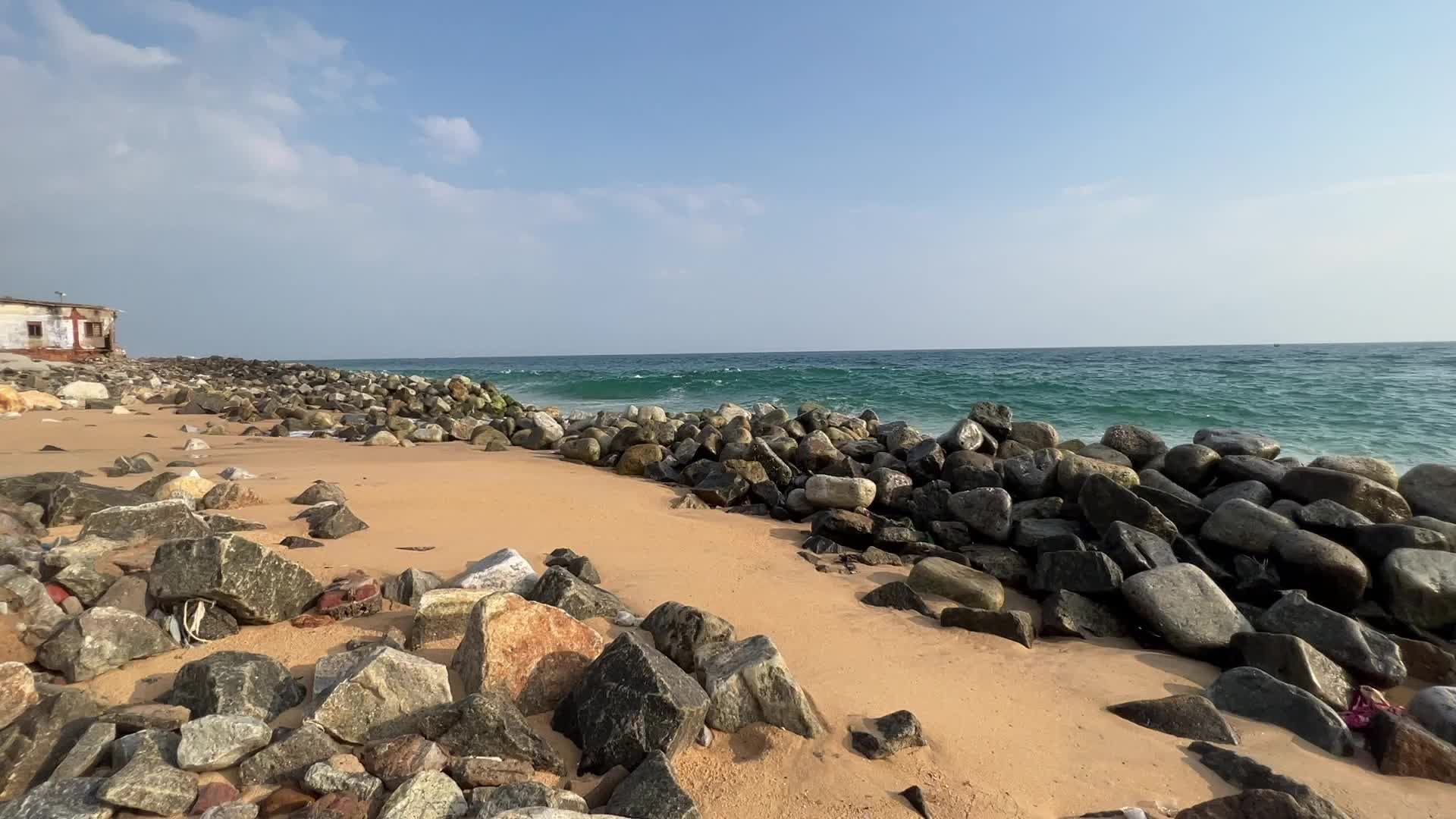 Houses destroyed by the ocean tides