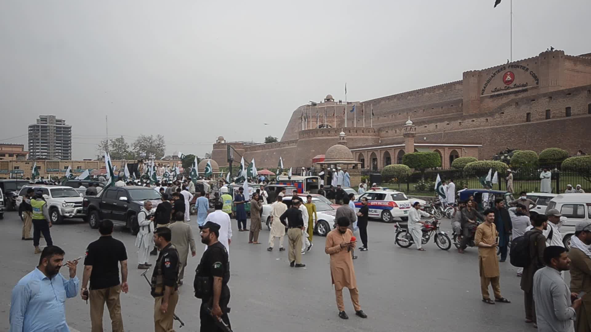 People attend a rally to mark the first anniversary of May 2023 riots, in Peshawar 