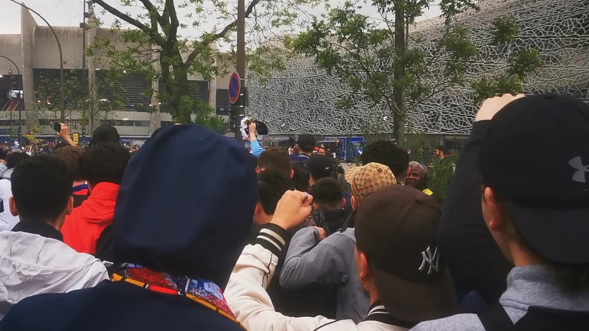 PSG Supporters Before the UEFA Champions League Match