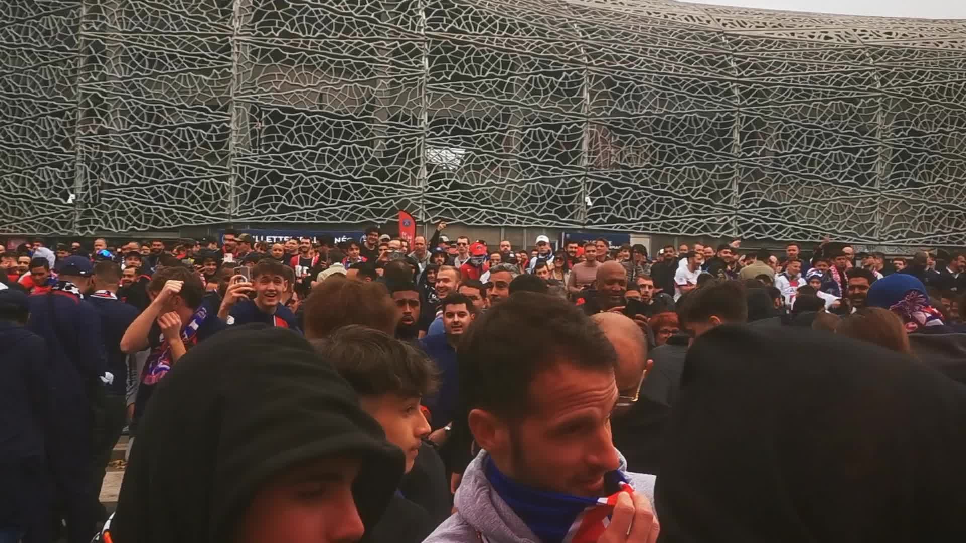PSG Supporters Before the UEFA Champions League Match