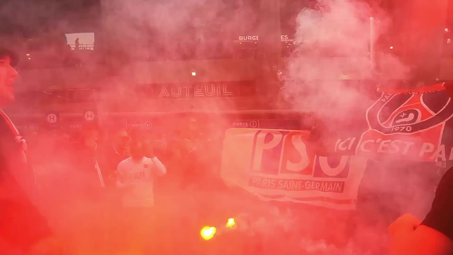 PSG Supporters Before the UEFA Champions League Match