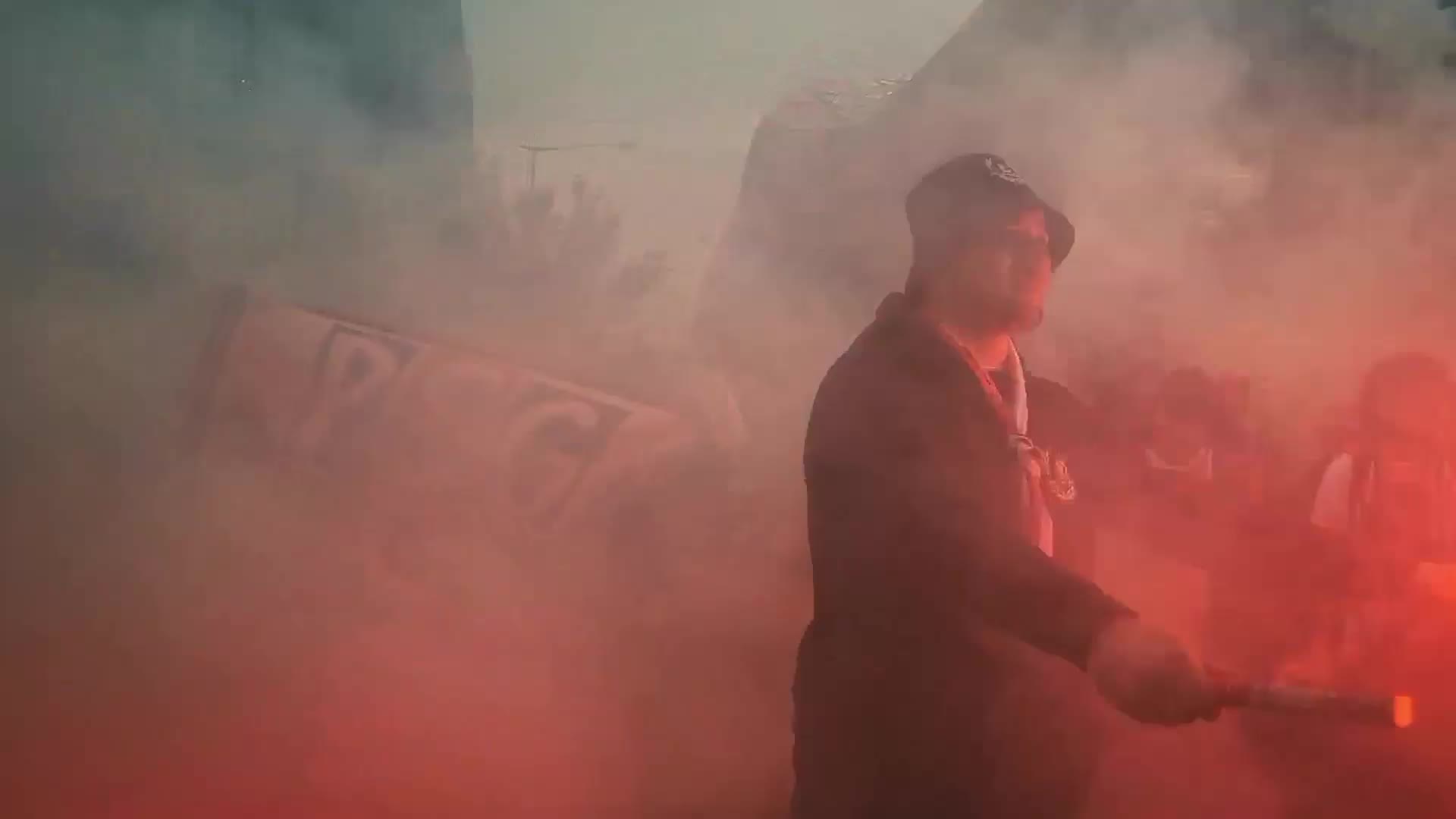 PSG Supporters Before the UEFA Champions League Match