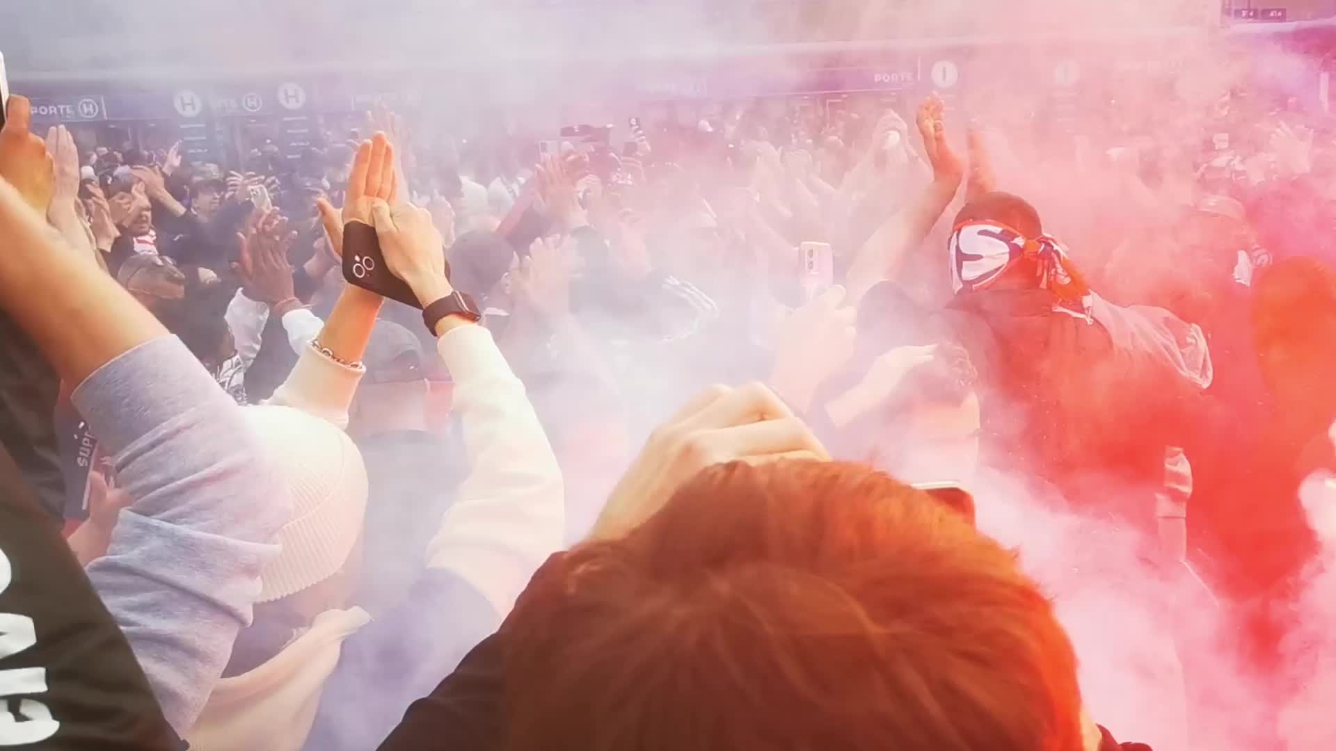 PSG Supporters Before the UEFA Champions League Match