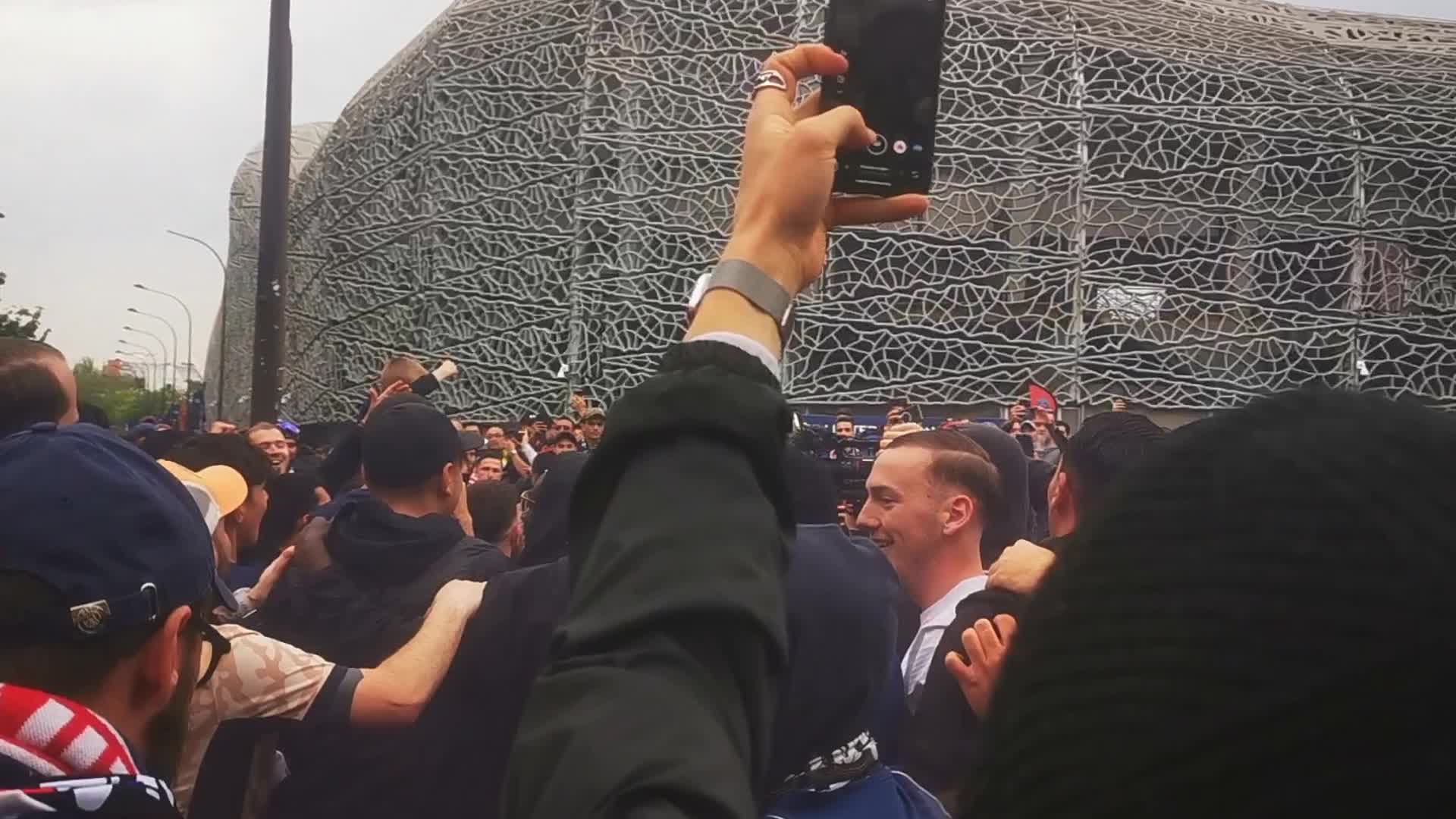 PSG Supporters Before the UEFA Champions League Match