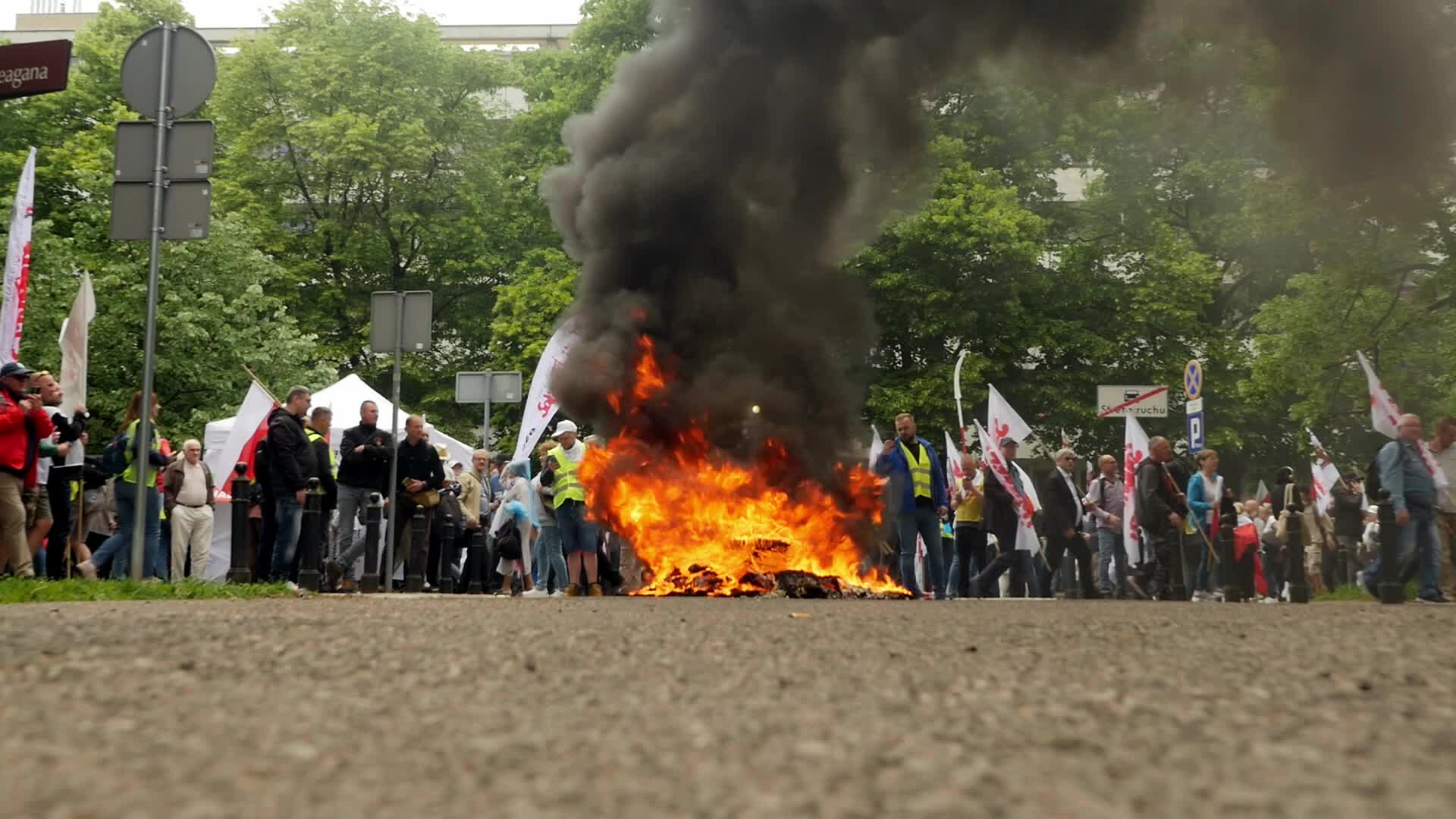 Polish farmers protest against the European Green Deal in Warsaw