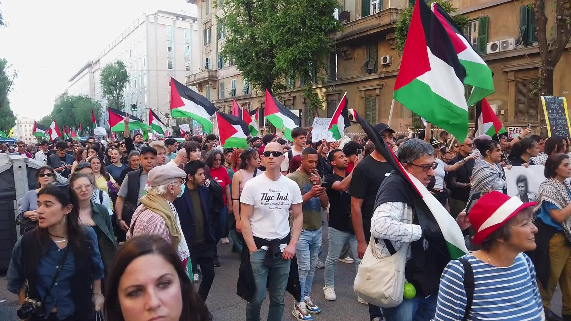 Pro Palestine Demonstration in Rome, Italy