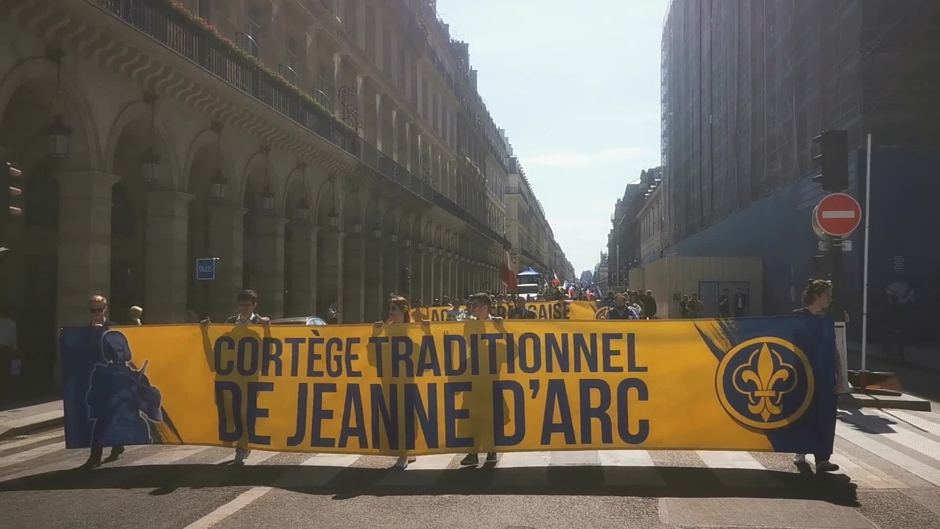 The far-right French monarchist movement Action française demonstrate in Paris