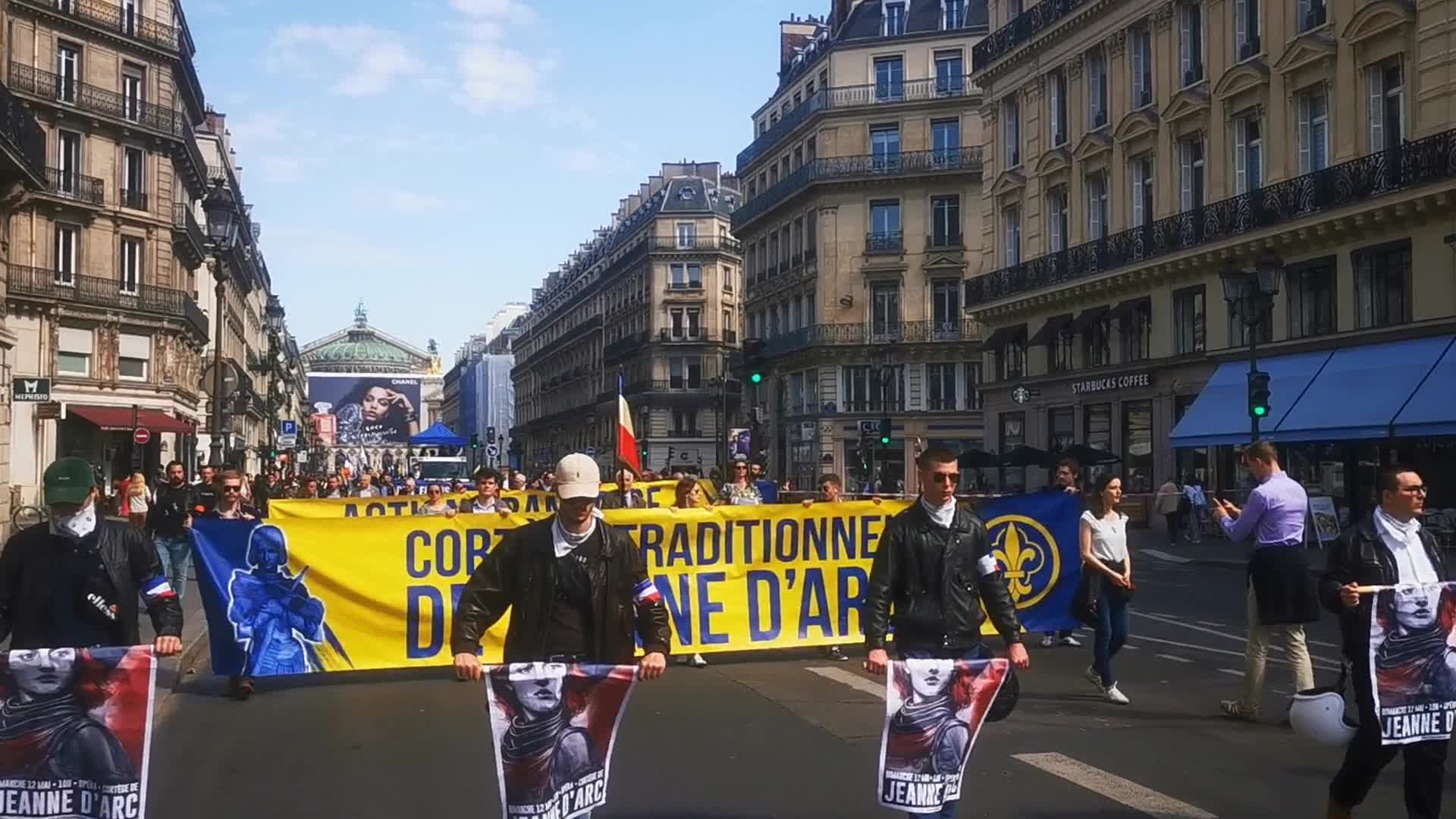 The far-right French monarchist movement Action française demonstrate in Paris