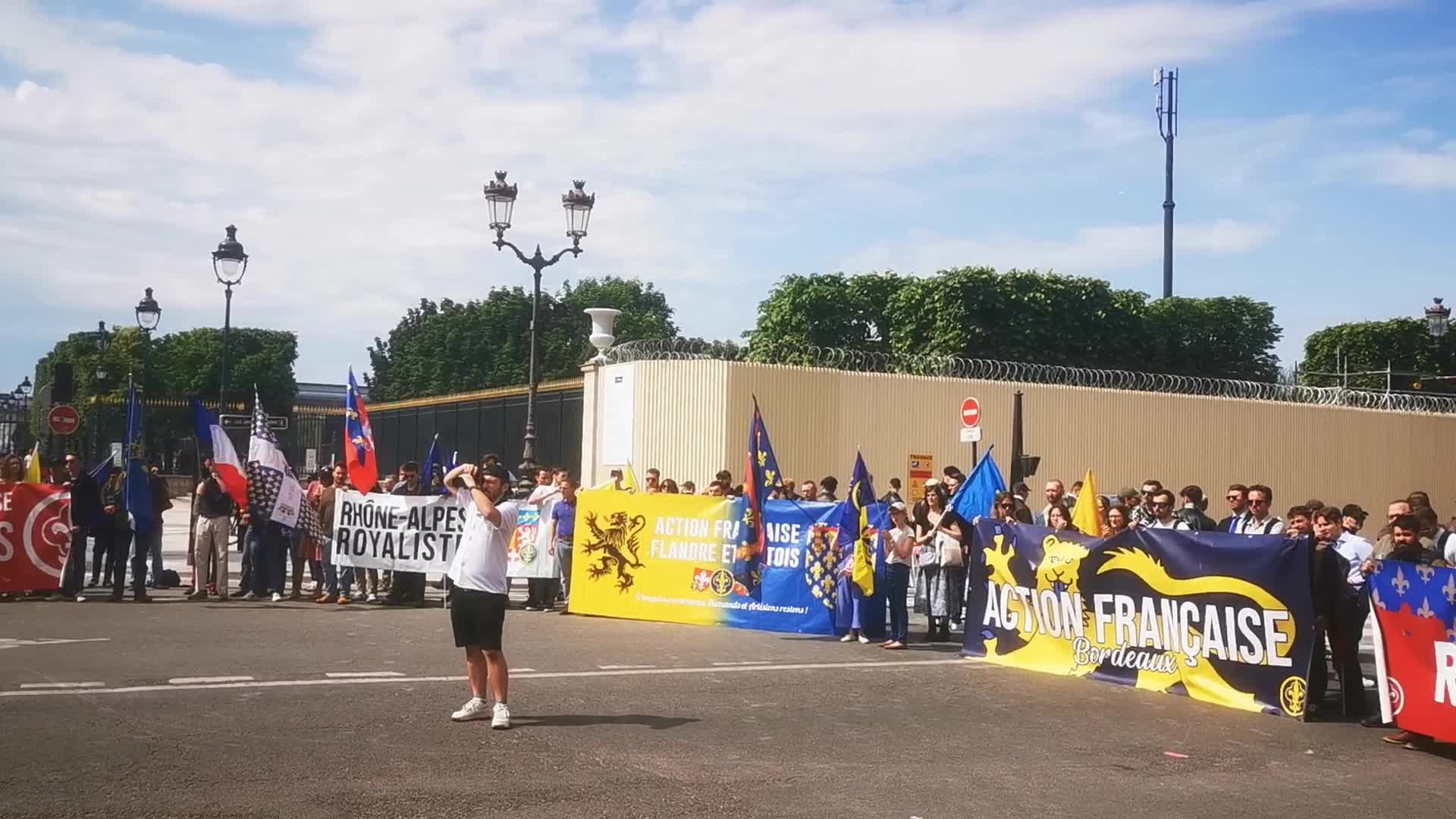 The far-right French monarchist movement Action française demonstrate in Paris