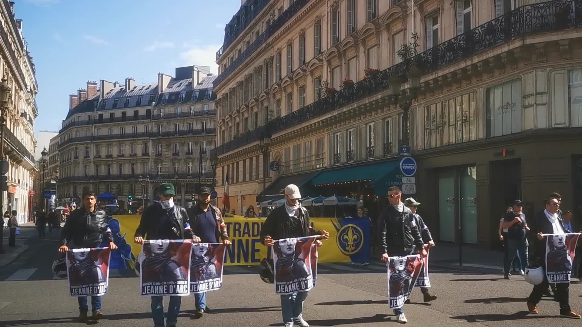 The far-right French monarchist movement Action française demonstrate in Paris
