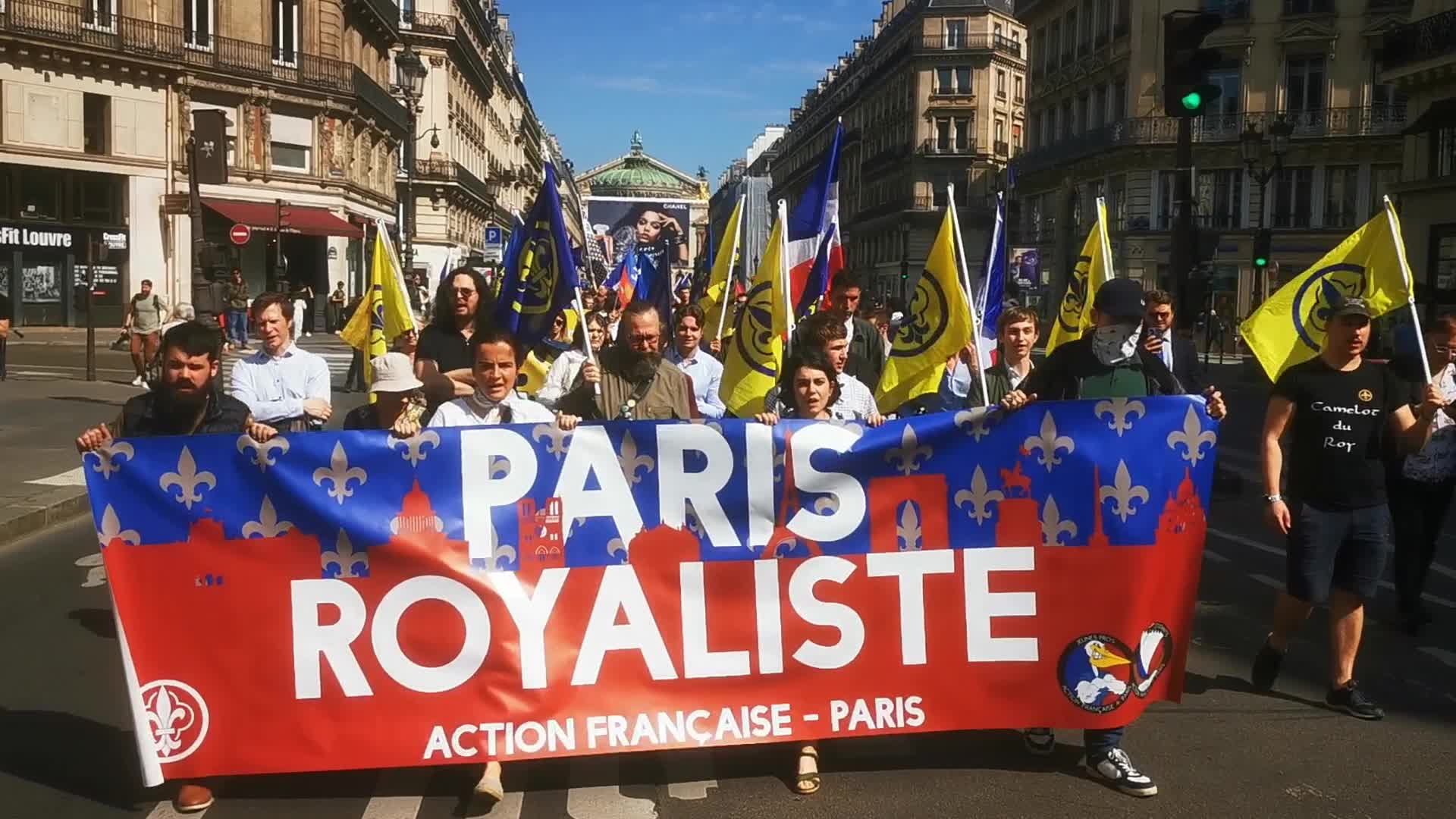 The far-right French monarchist movement Action française demonstrate in Paris