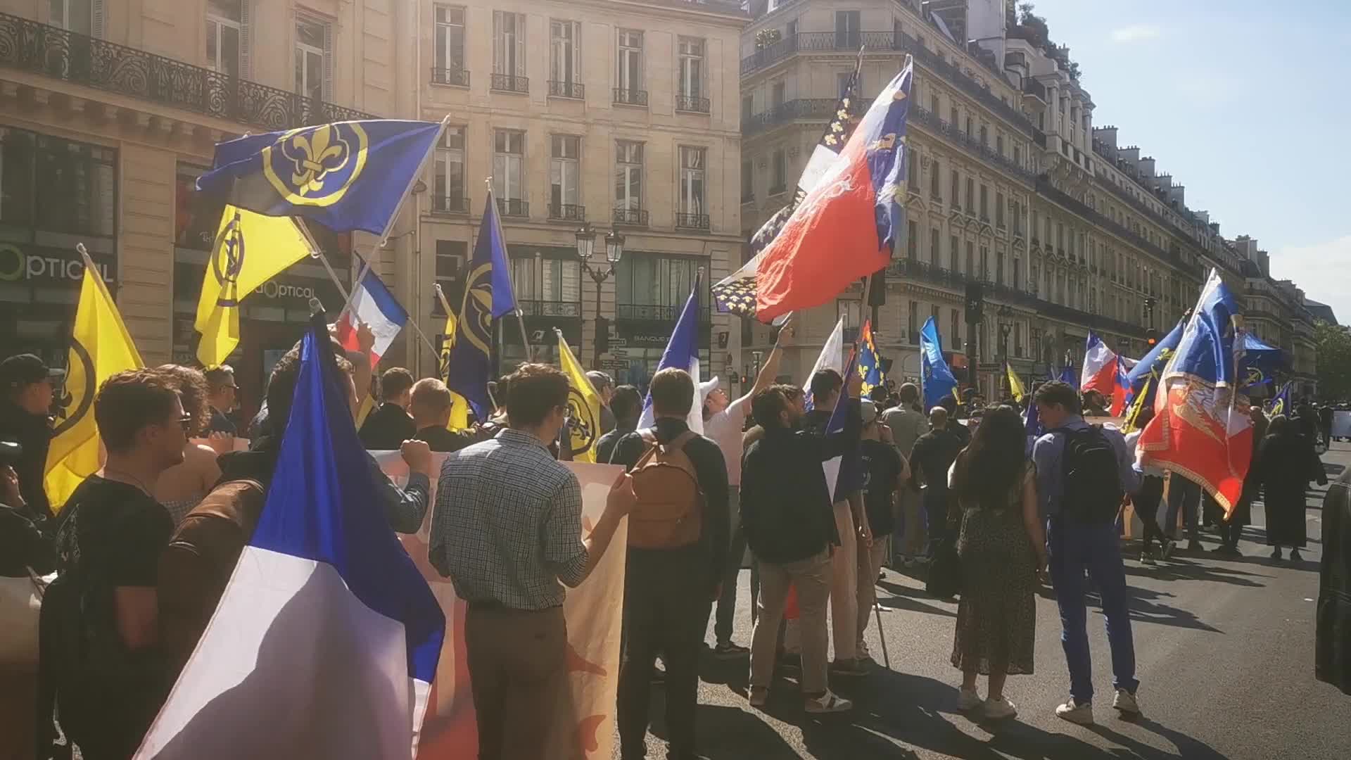The far-right French monarchist movement Action française demonstrate in Paris