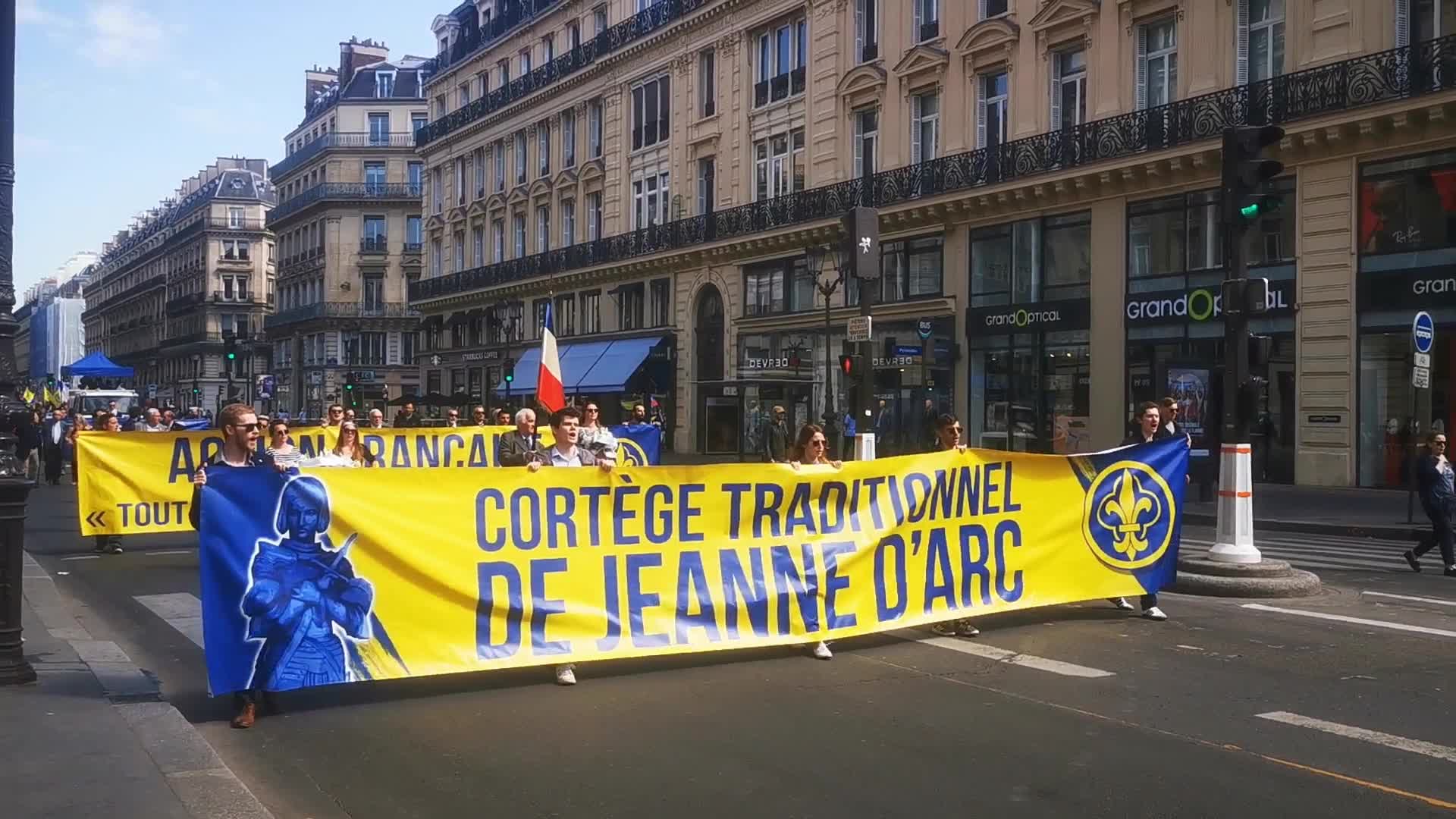 The far-right French monarchist movement Action française demonstrate in Paris