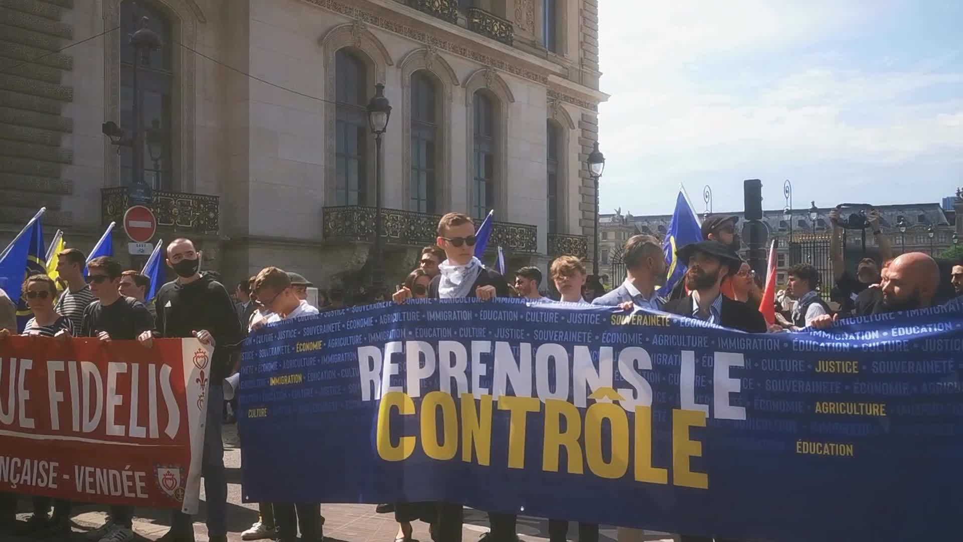 The far-right French monarchist movement Action française demonstrate in Paris