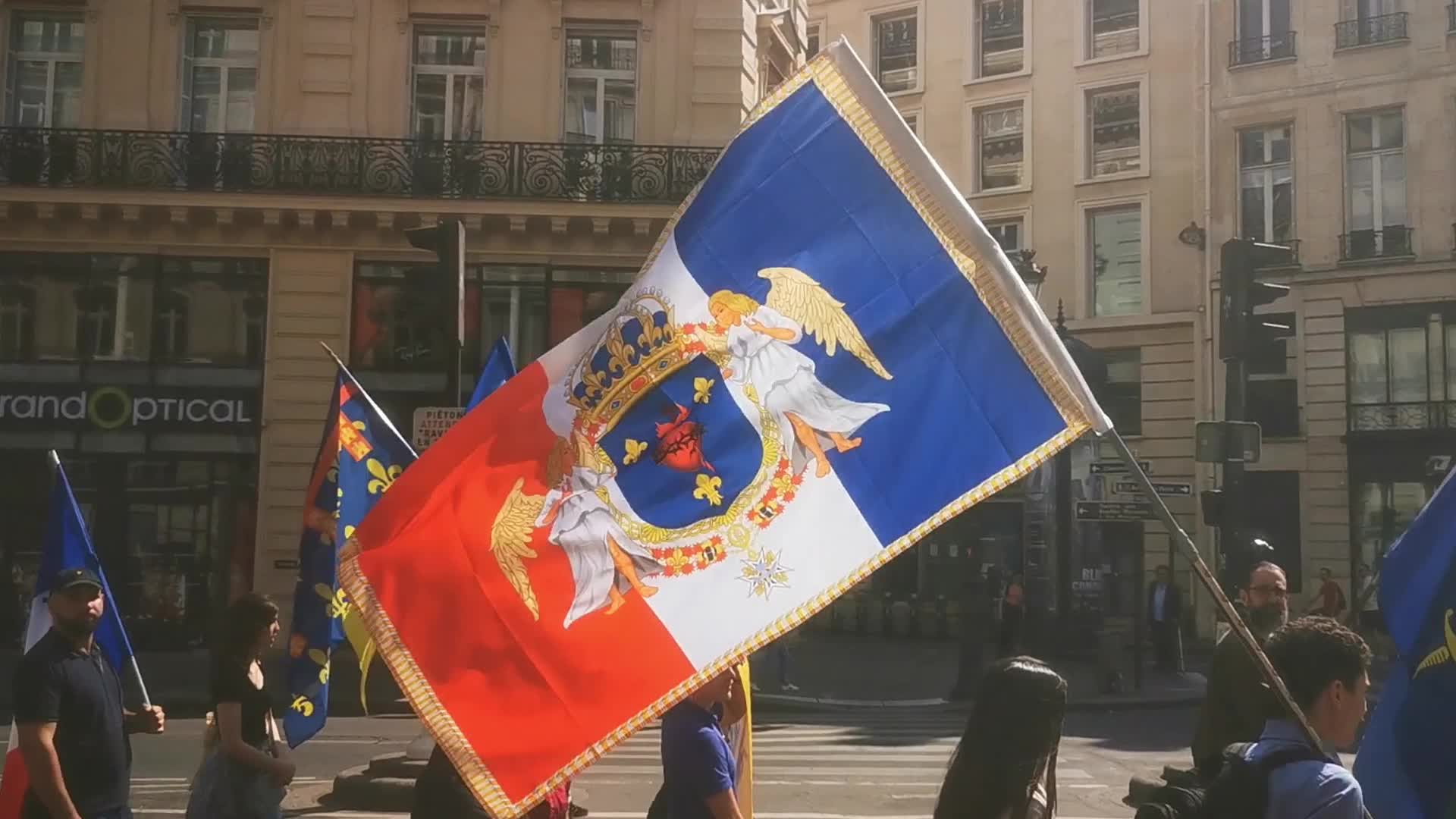 The far-right French monarchist movement Action française demonstrate in Paris