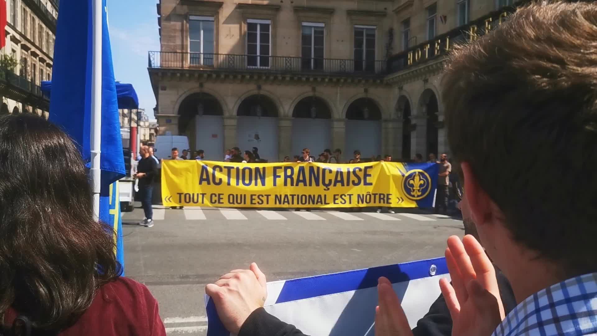 The far-right French monarchist movement Action française demonstrate in Paris