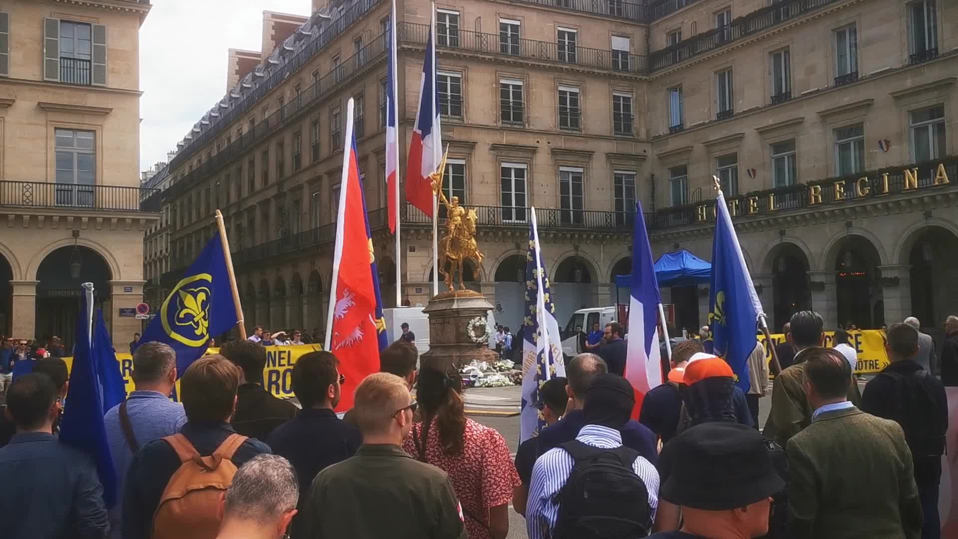 The far-right French monarchist movement Action française demonstrate in Paris