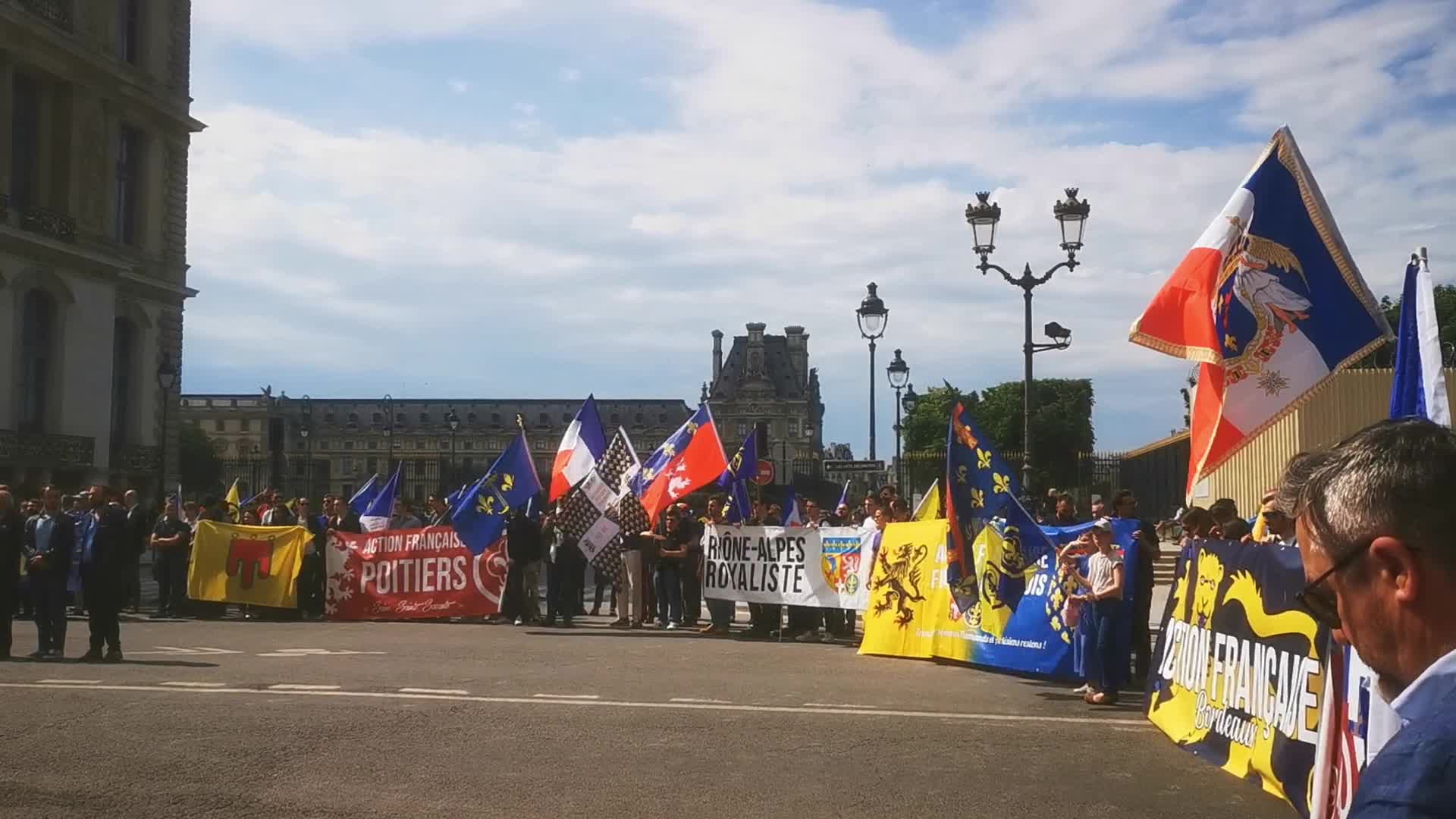 The far-right French monarchist movement Action française demonstrate in Paris