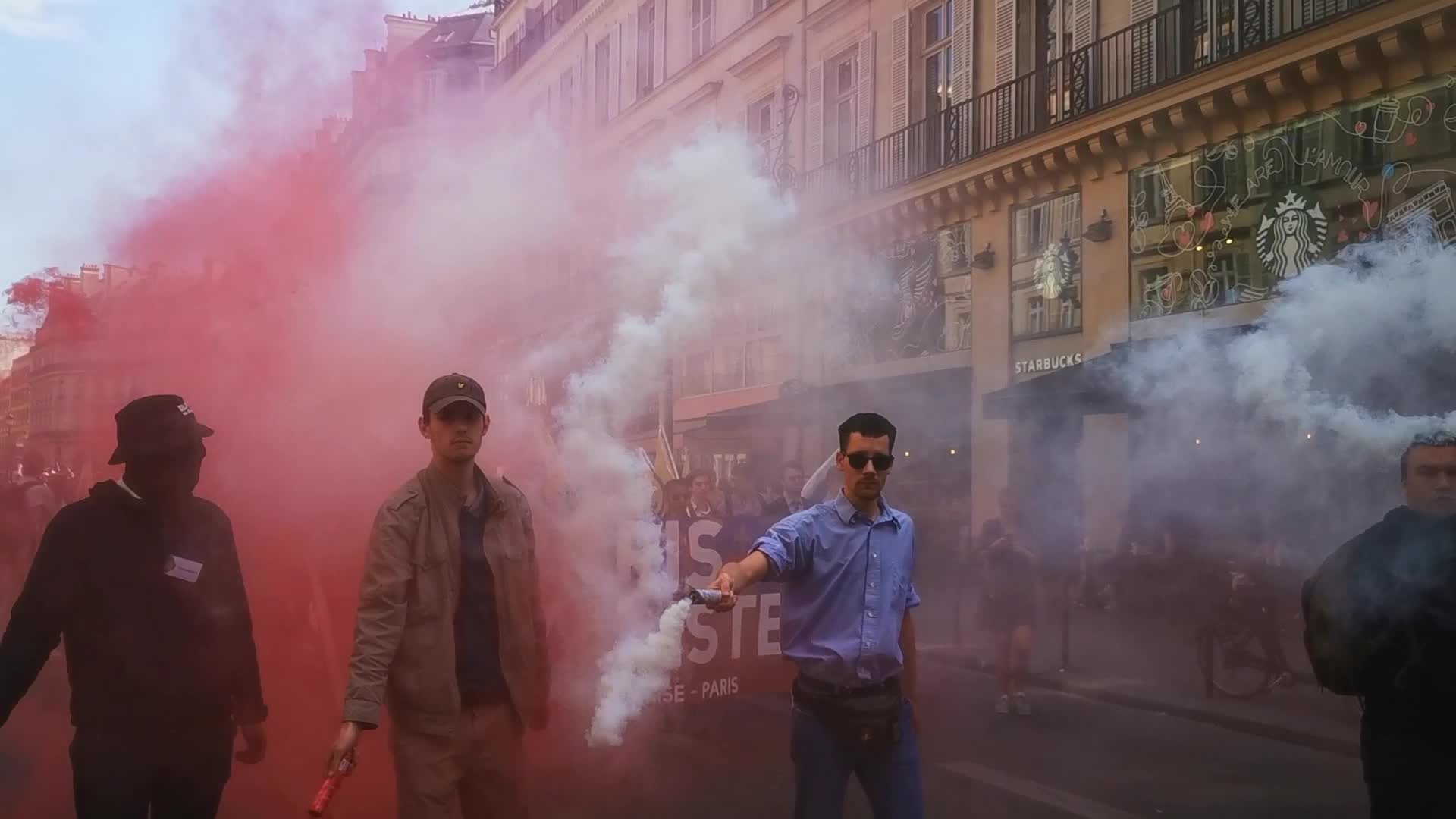The far-right French monarchist movement Action française demonstrate in Paris