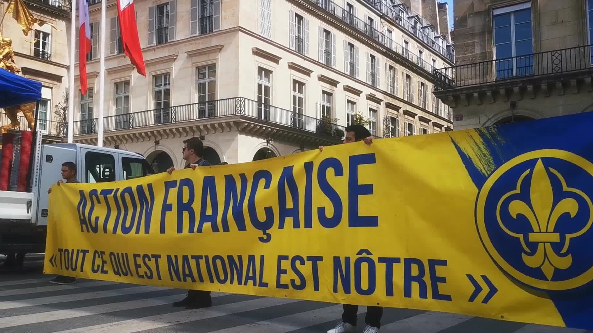 The far-right French monarchist movement Action française demonstrate in Paris