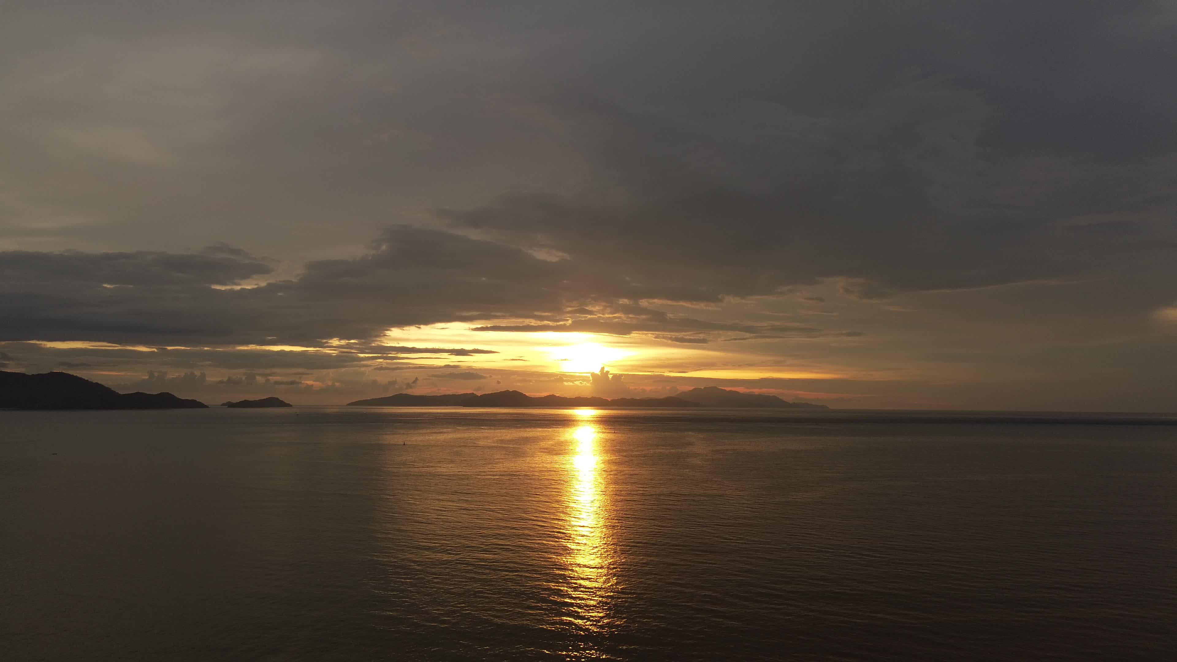 Aerial View of Sunset in Aceh