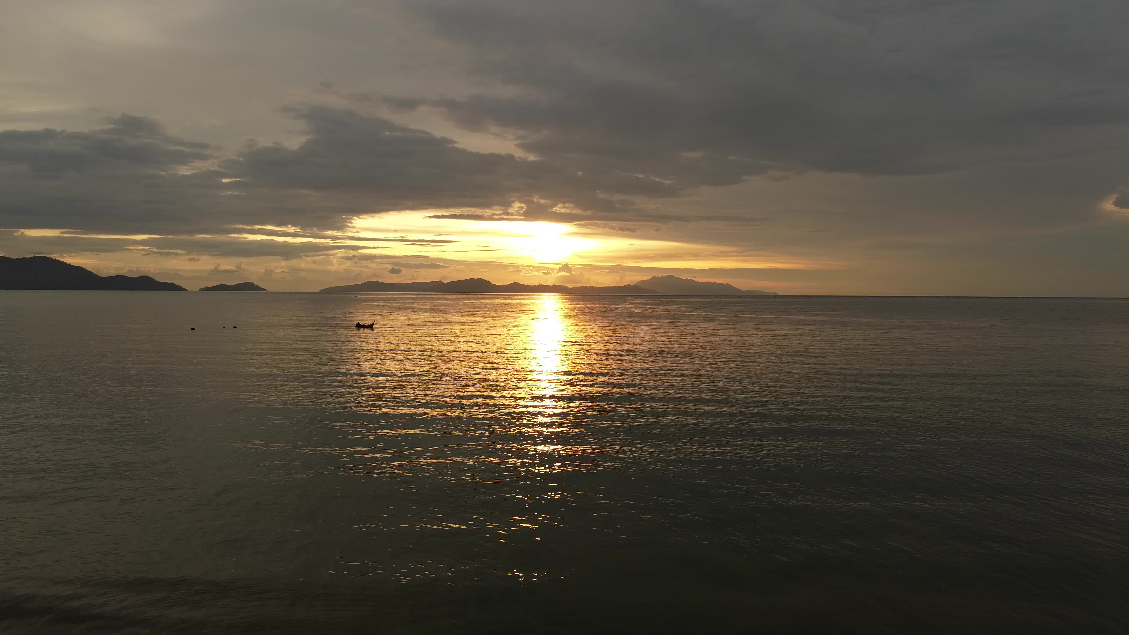 Aerial View of Sunset in Aceh
