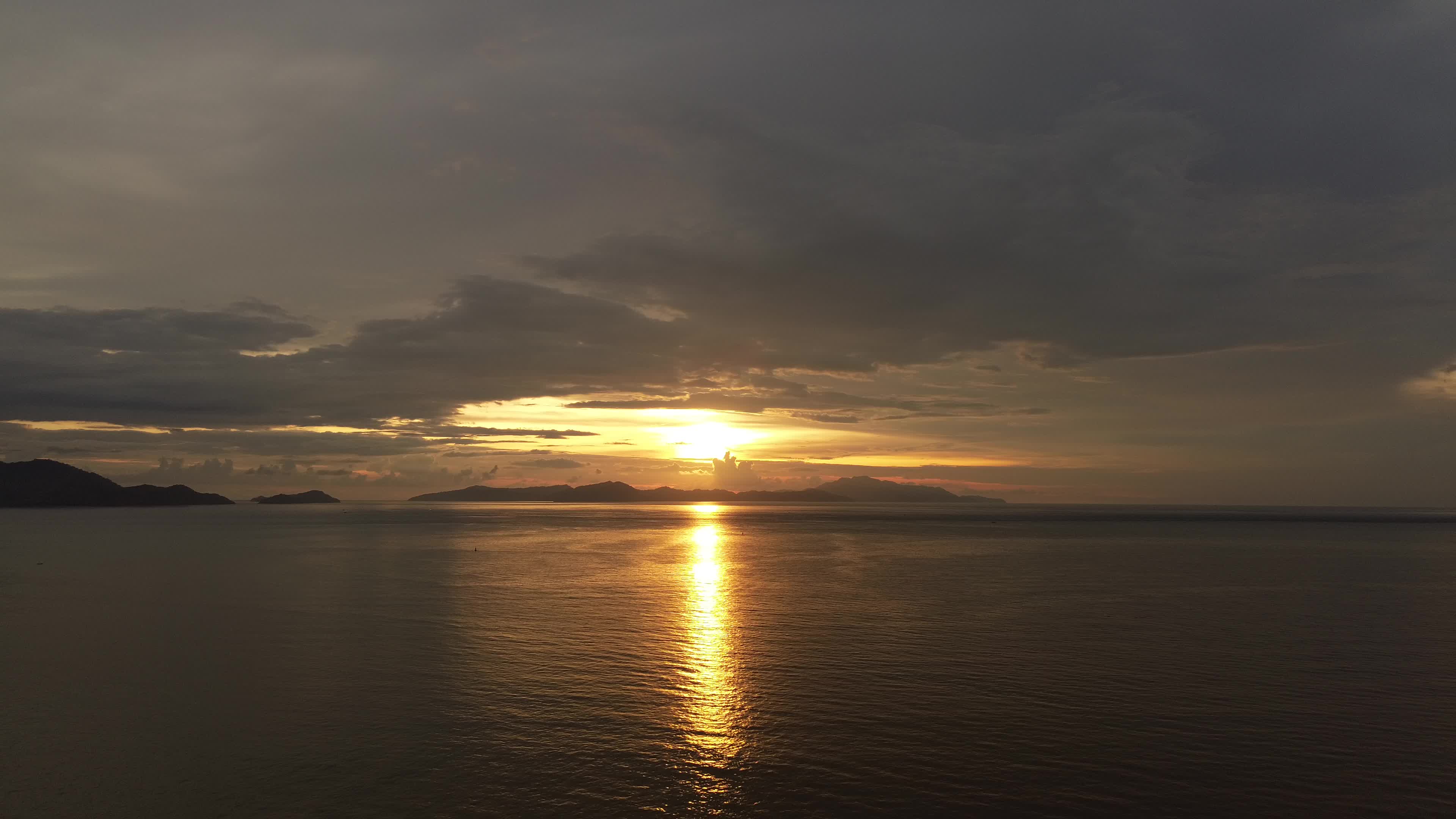 Aerial View of Sunset in Aceh