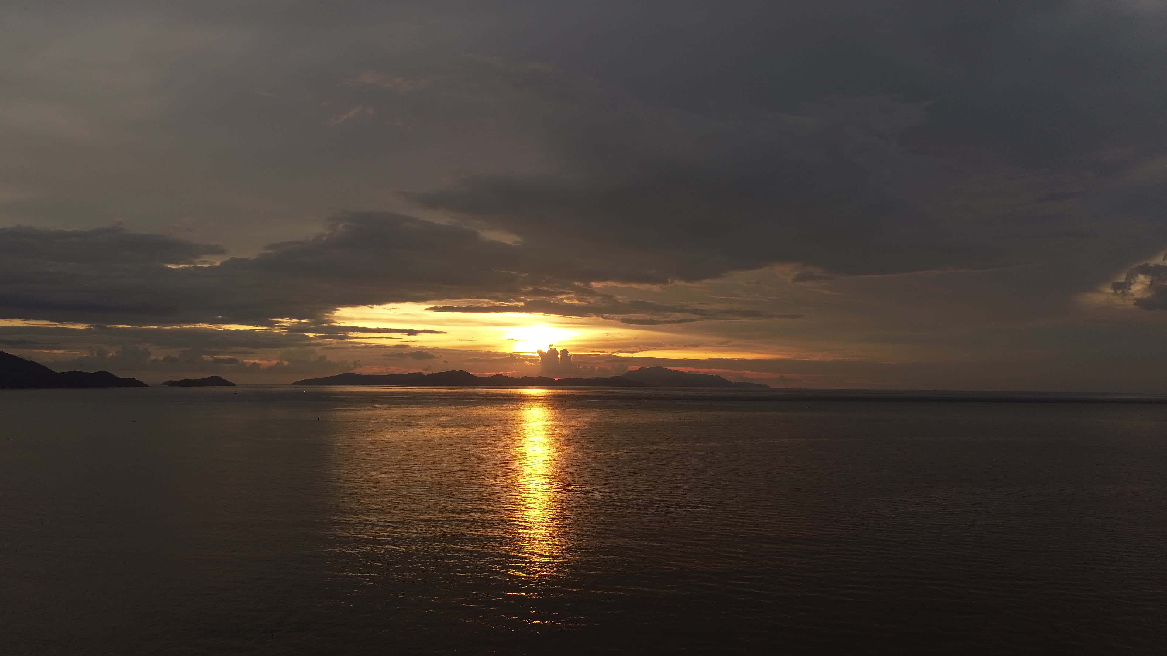 Aerial View of Sunset in Aceh