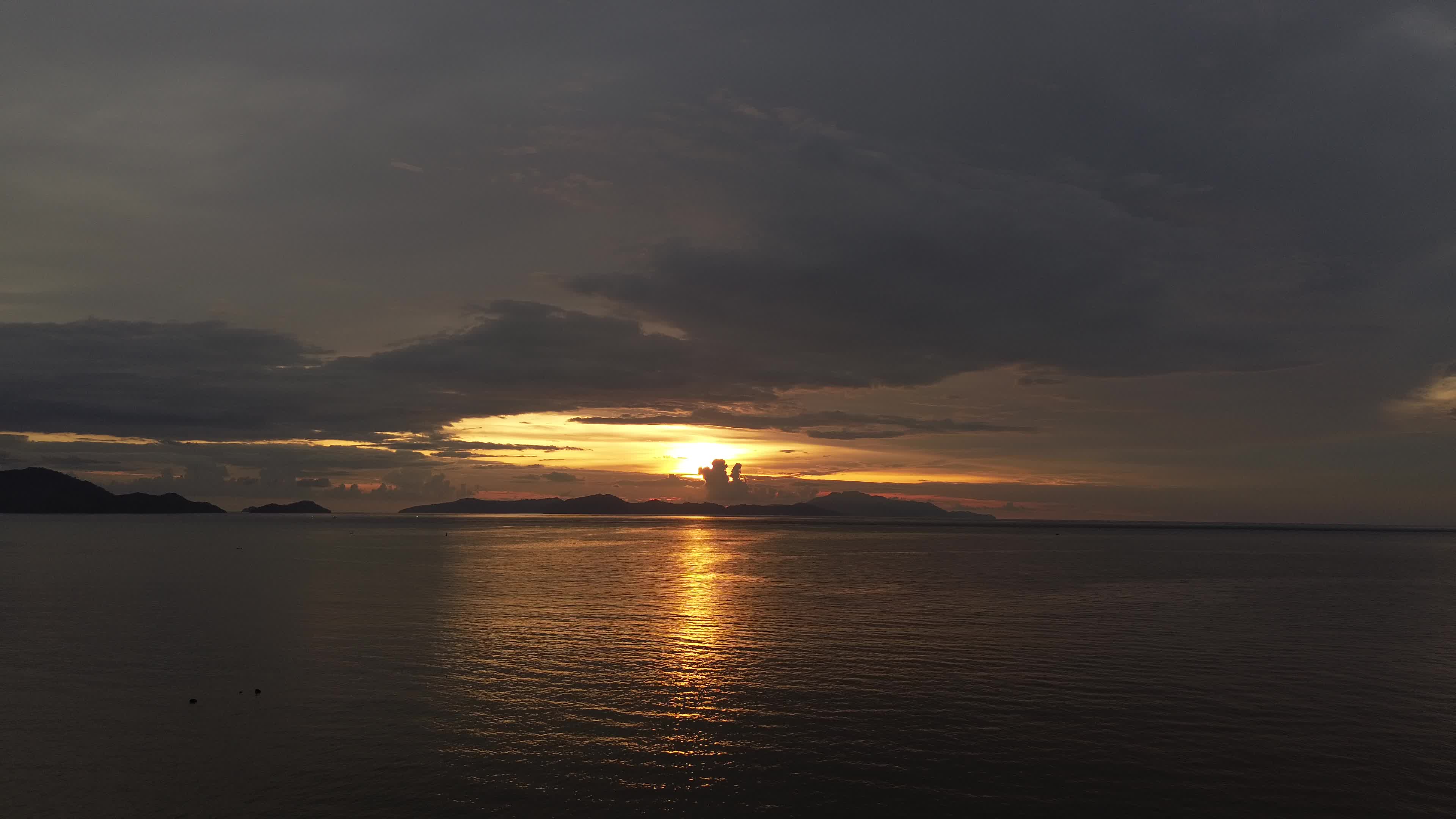 Aerial View of Sunset in Aceh