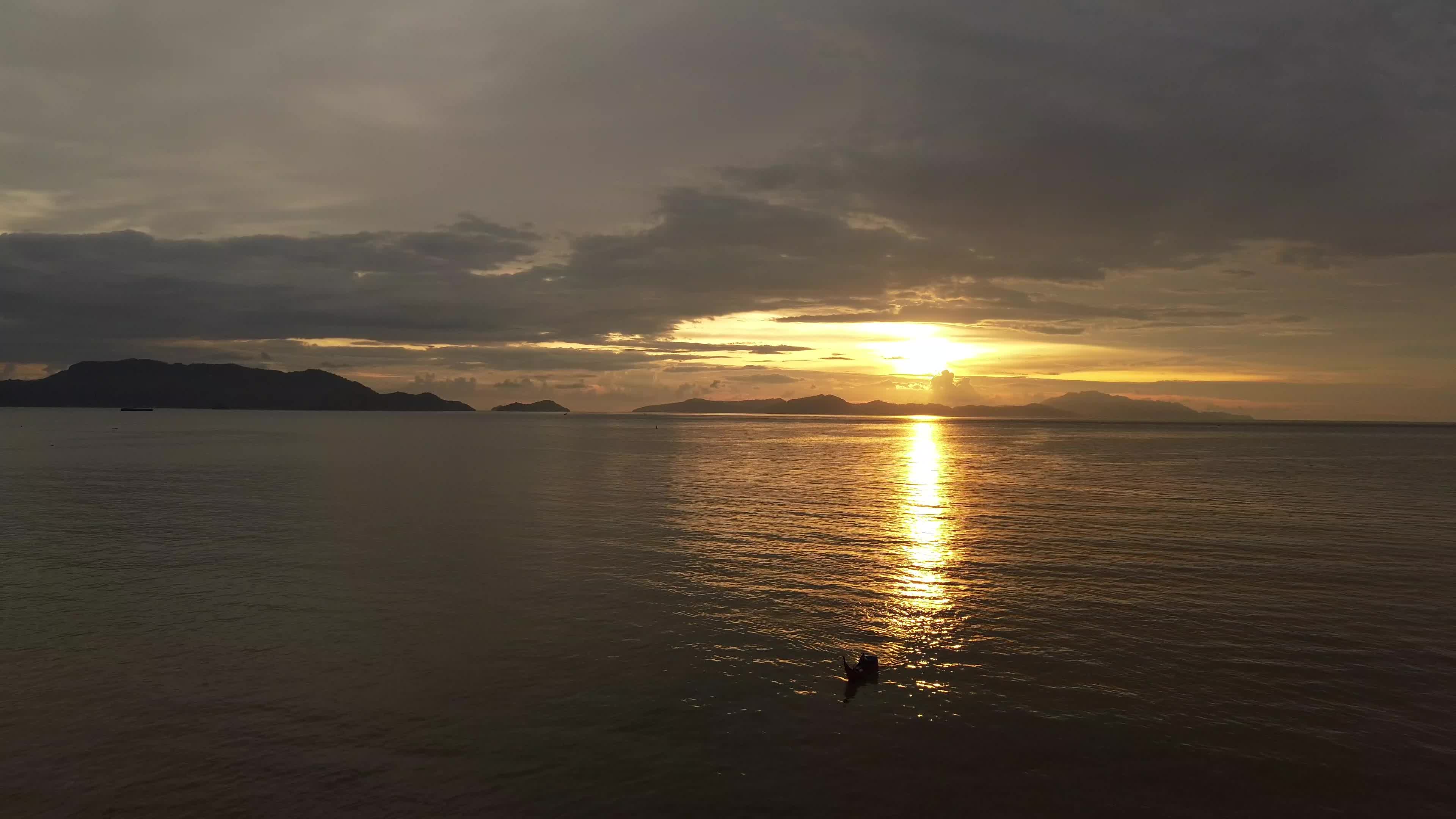 Aerial View of Sunset in Aceh