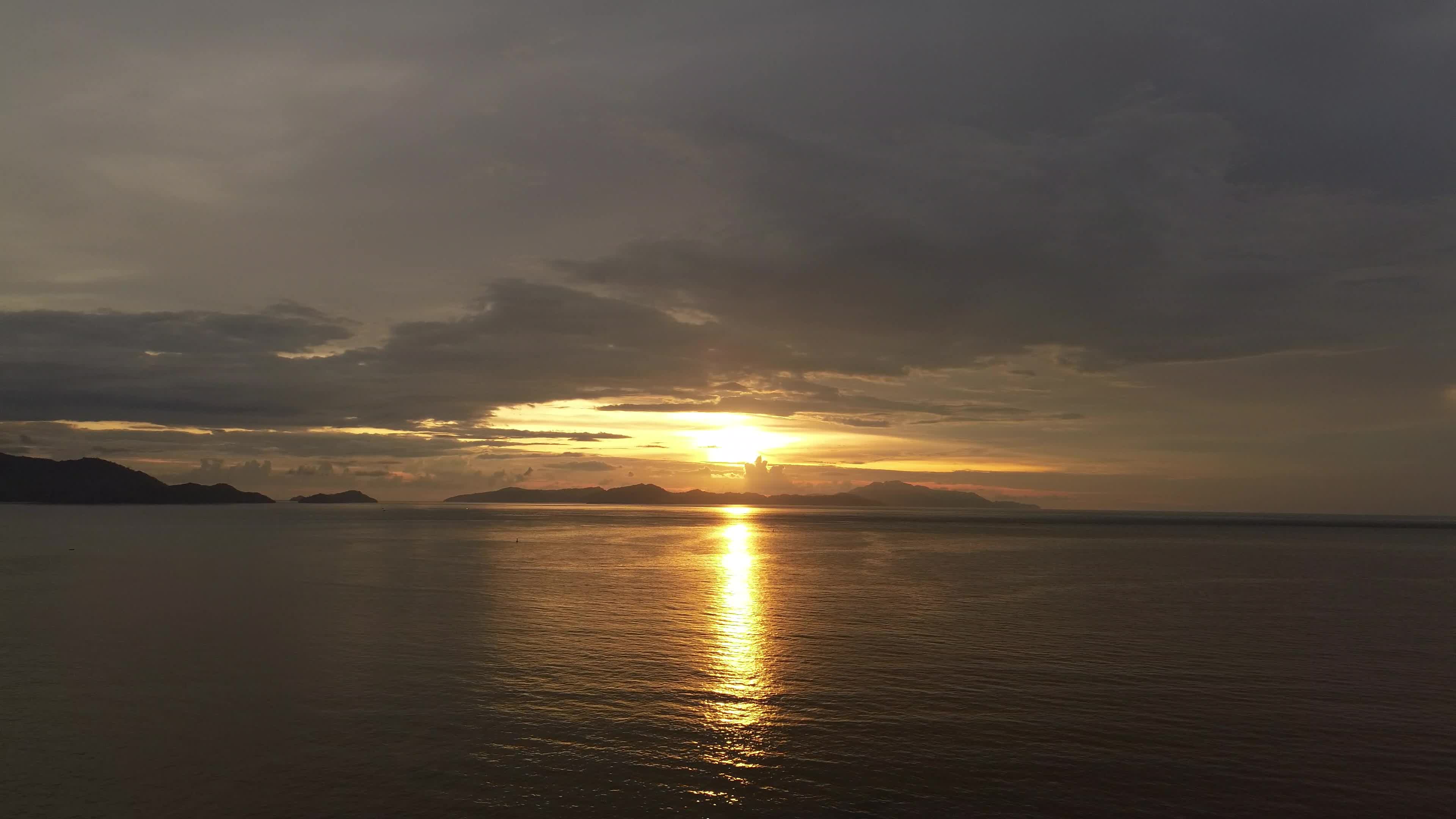 Aerial View of Sunset in Aceh